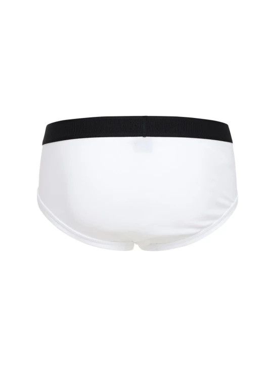 Tom Ford o1lsvrm0525 Size: M/Logo Stretch Cotton Briefs in White Size ONE SIZE - 2 Thumbnail