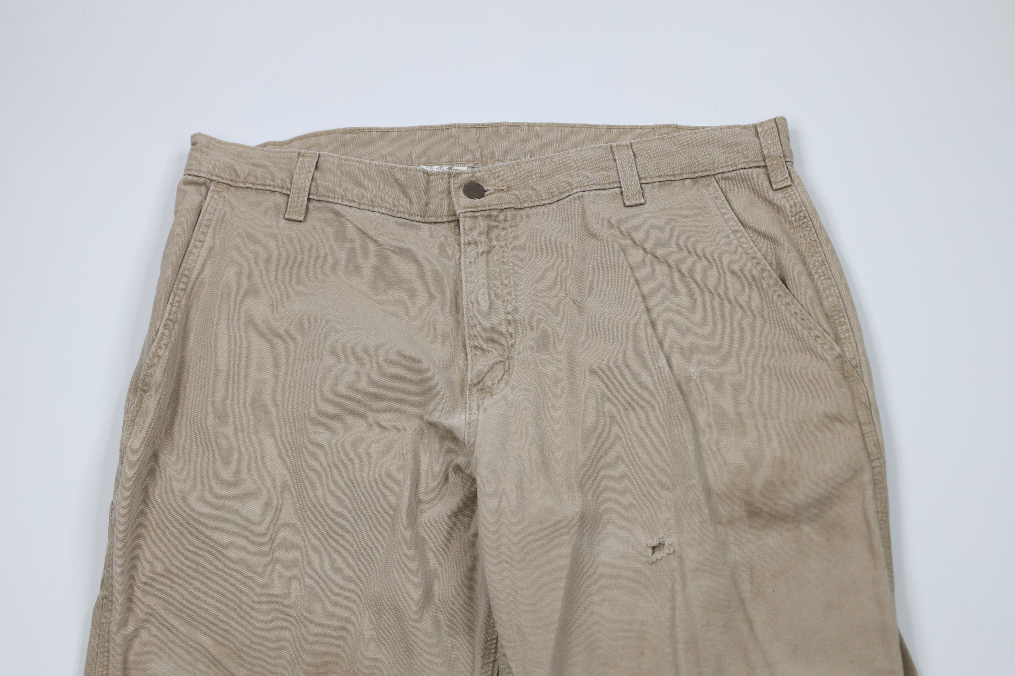 Carhartt Vintage Carhartt Spell Out Wide Leg Dungaree Pants Khaki Size US 38 / EU 54 - 2 Thumbnail