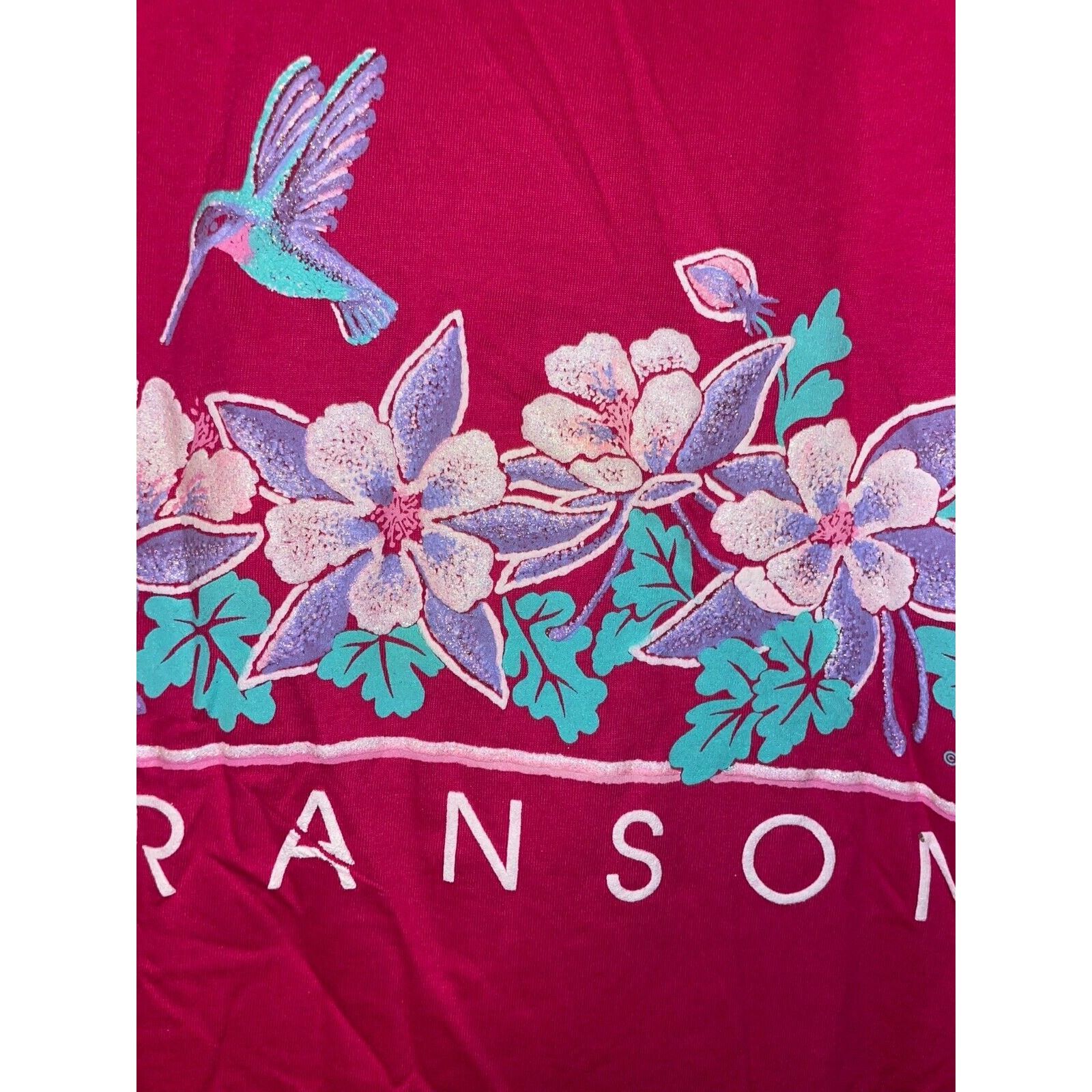 Jerzees 90s Vintage Branson Hummingbird Flower Pink Shirt VTG Large Size US L / EU 52-54 / 3 - 5 Thumbnail