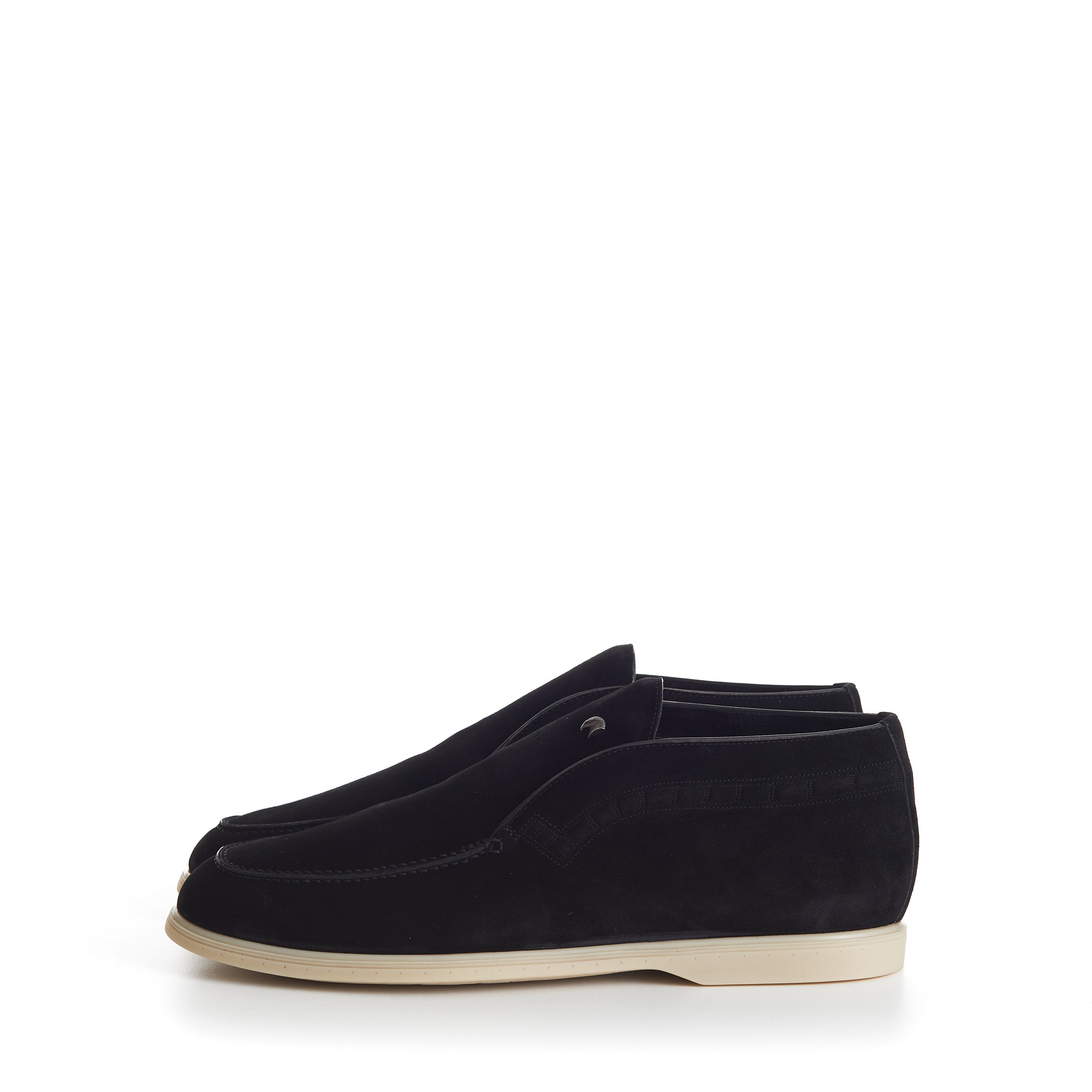 Stefano Ricci Black Suede Slip-On Ankle Boots - Eagle Head Application Size US 9.5 / EU 42-43 - 5 Thumbnail