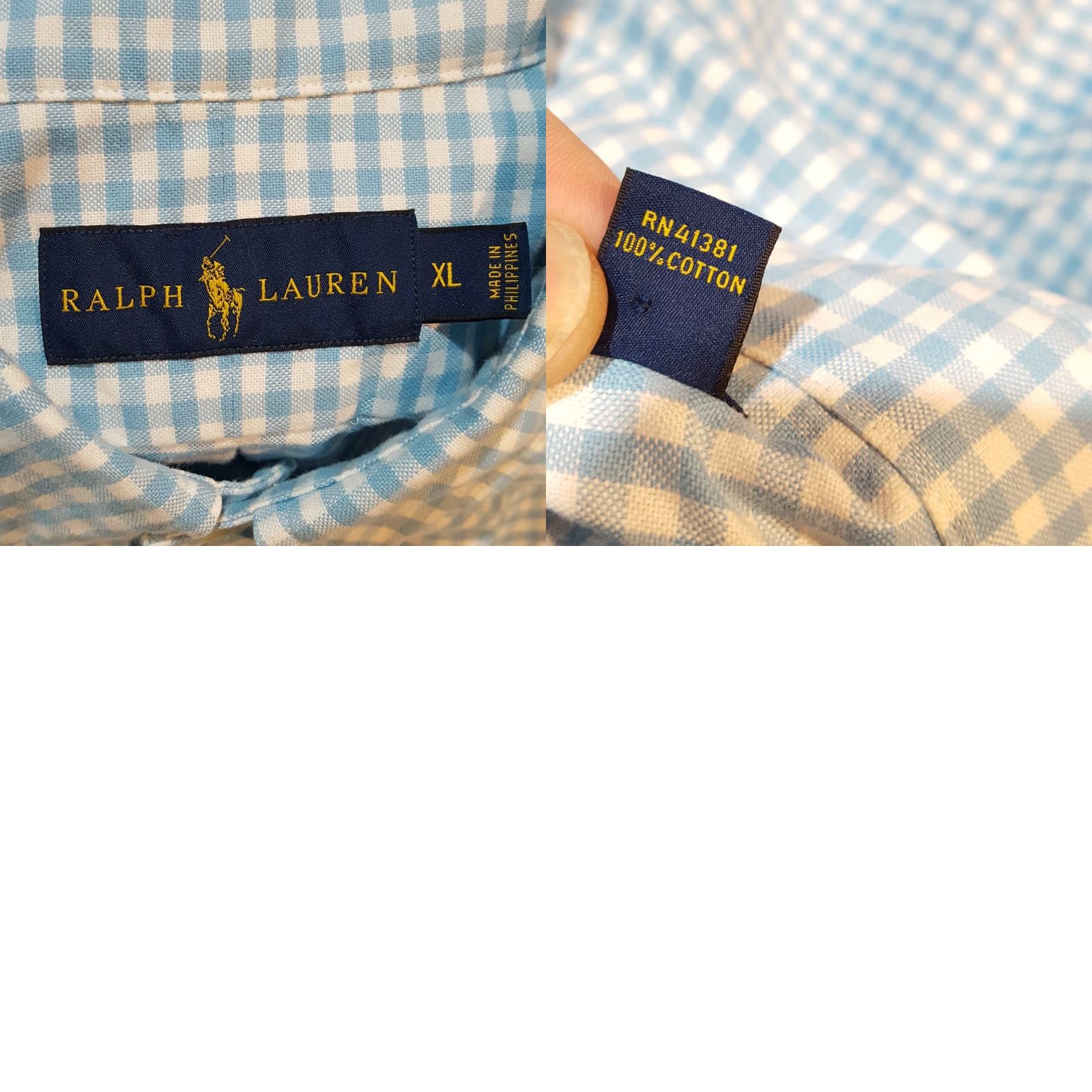 Ralph Lauren VINTAGE Ralph Lauren Blue Plaid Button-Up Dress Shirt XL Long Sleeve Collared Preppy Mens 90s Size 46R - 8 Thumbnail