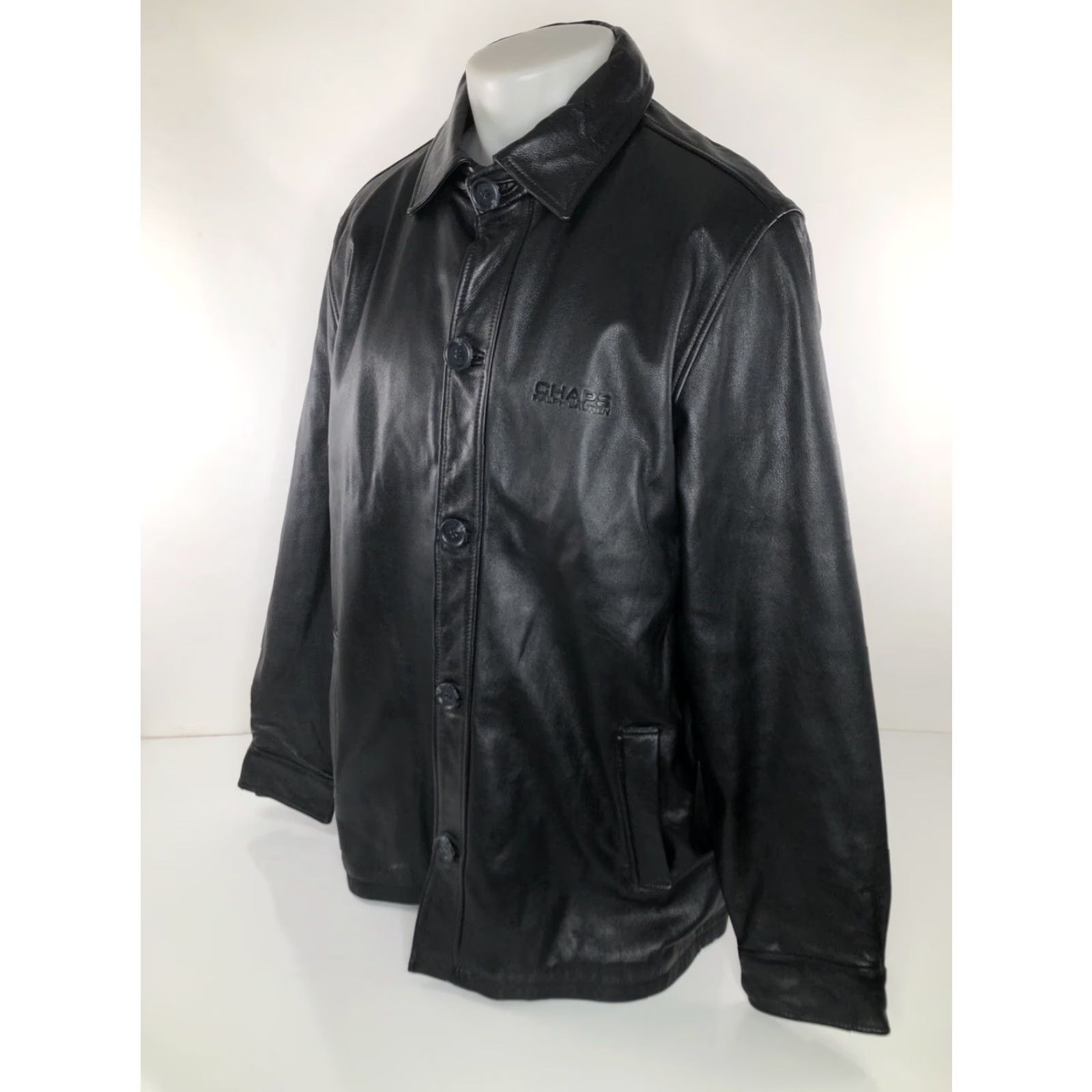 Ralph Lauren RALPH LAUREN CHAPS Leather Heavy Mens M Vintage Embossed Logo Jacket - EXC Black Size M Mens Jacket Size US M / EU 48-50 / 2 - 3 Thumbnail