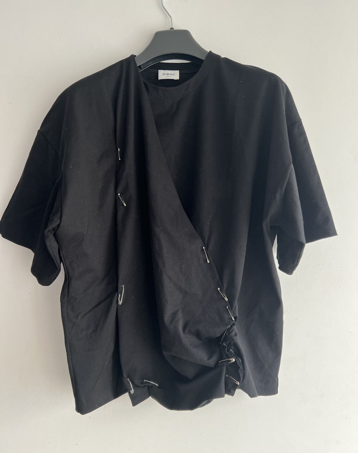 Yves Saint Laurent Prototype Saint Laurent – T-shirt Drapé Cache-Cœur Size S / US 4 / IT 40 - 3 Thumbnail