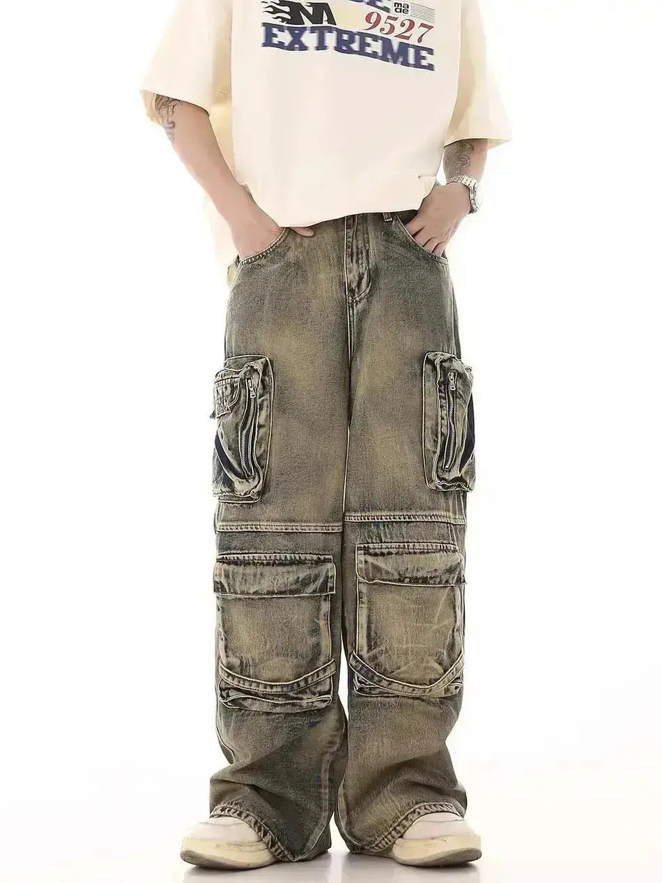 Japanese Brand Streetwear Cargo Multi Pocket Loose Baggy Pants Jeans Size US 32 / EU 48 - 1 Thumbnail