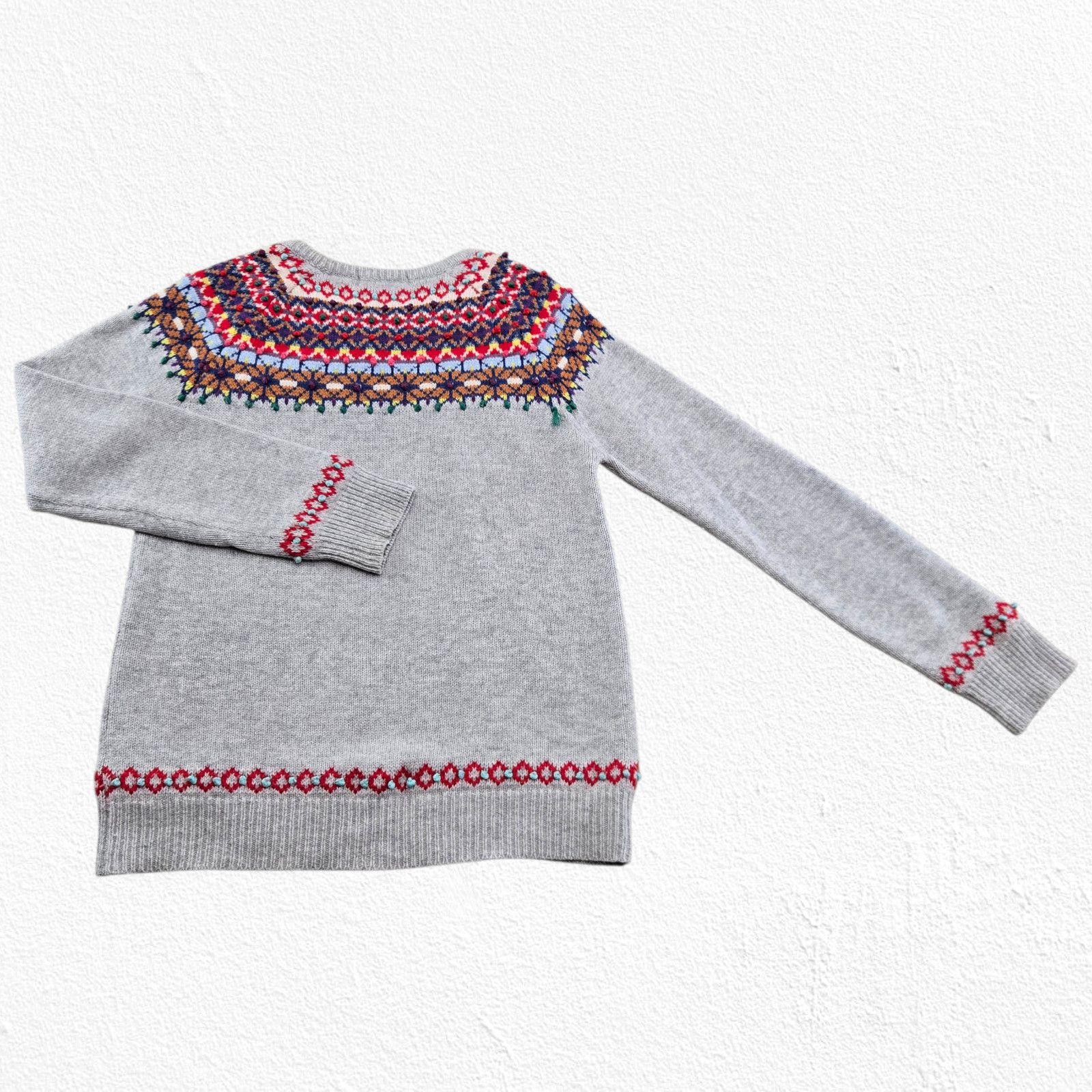 Boden Fair Isle Wool Blend Sweater Multicolor Bobble Knit Size 8 Size M / US 6-8 / IT 42-44 - 8 Thumbnail