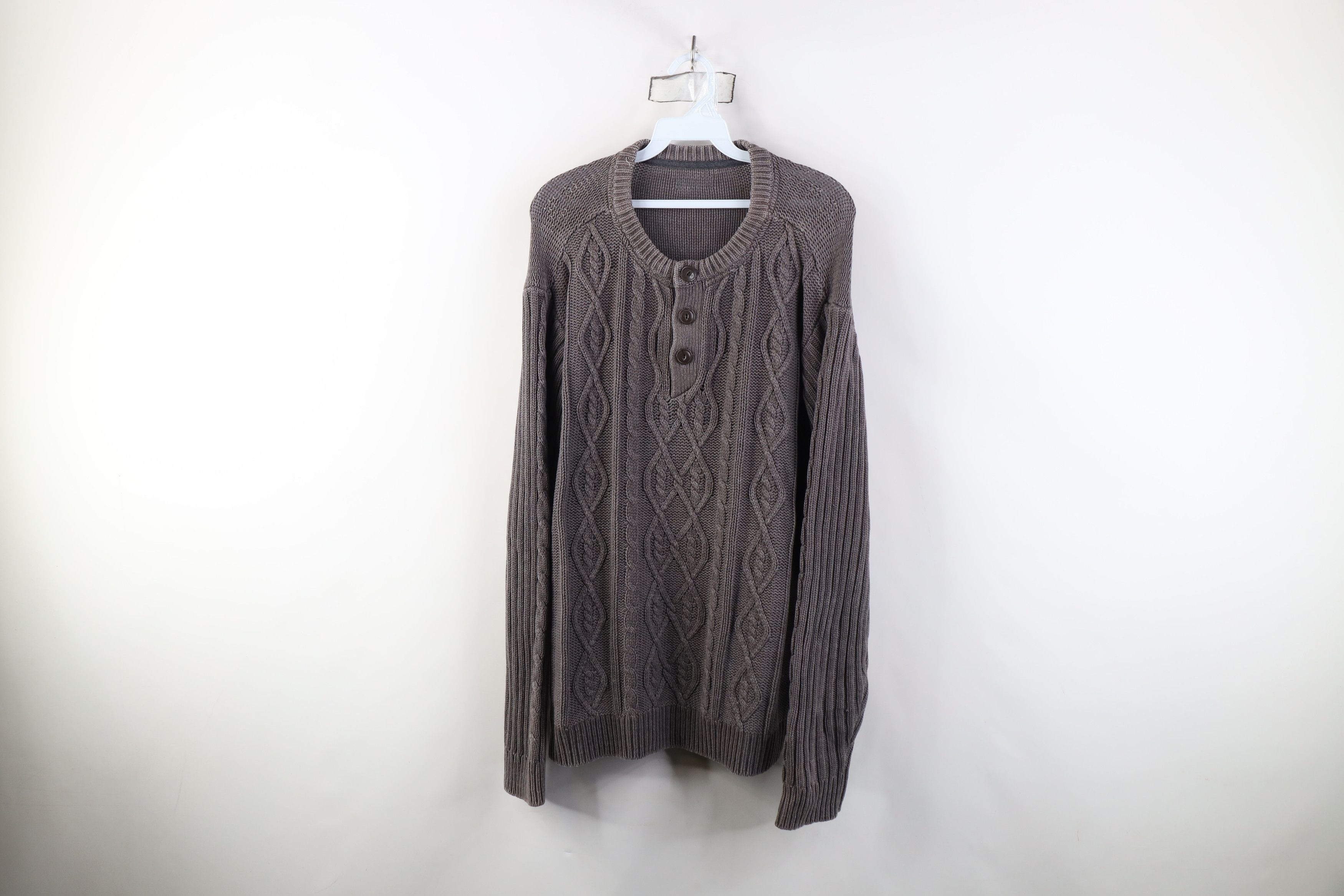 Vintage Vintage 90s Y2K Streetwear Knit Fisherman Henley Sweater Size US XL / EU 56 / 4 - 1 Thumbnail