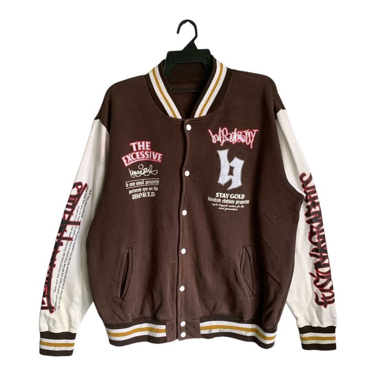 Japanese Brand Rare Design B One Soul Varsity Jacket Size US L / EU 52-54 / 3 - 1 Thumbnail