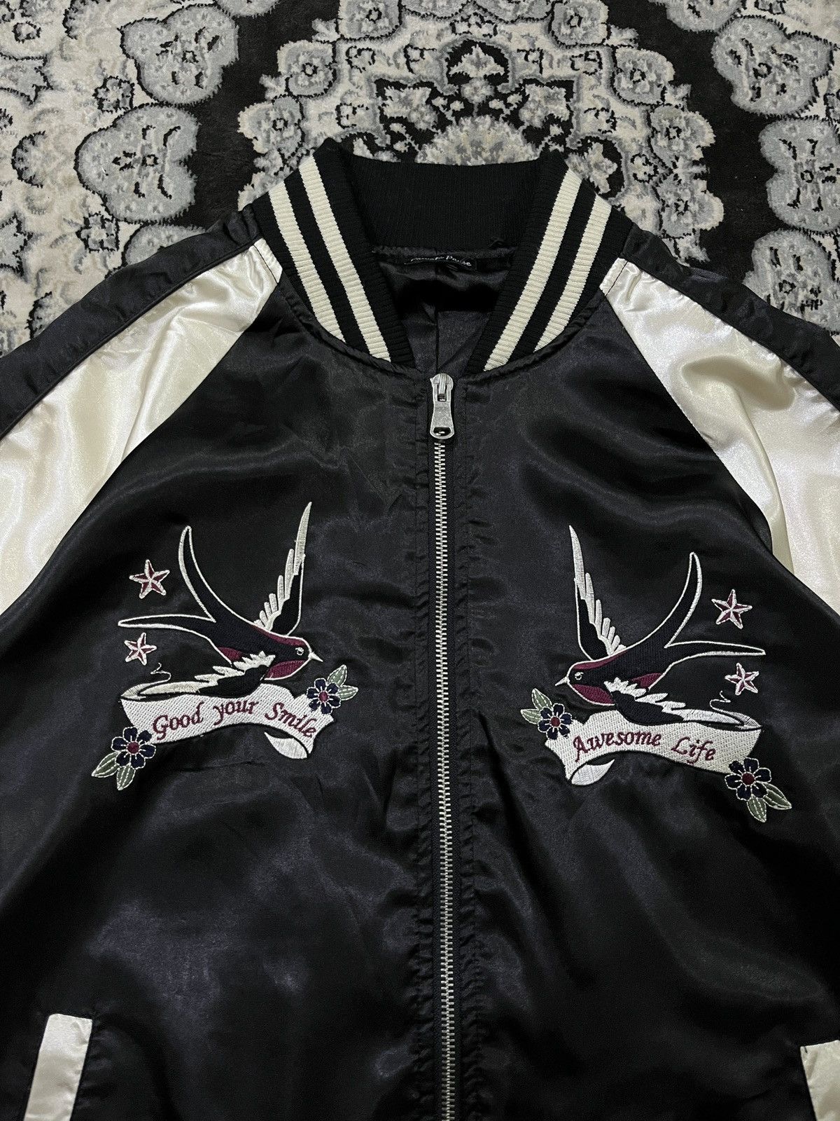 Japanese Brand Private Pause Sukajan Satin Minimal Design Jacket Size US M / EU 48-50 / 2 - 4 Thumbnail