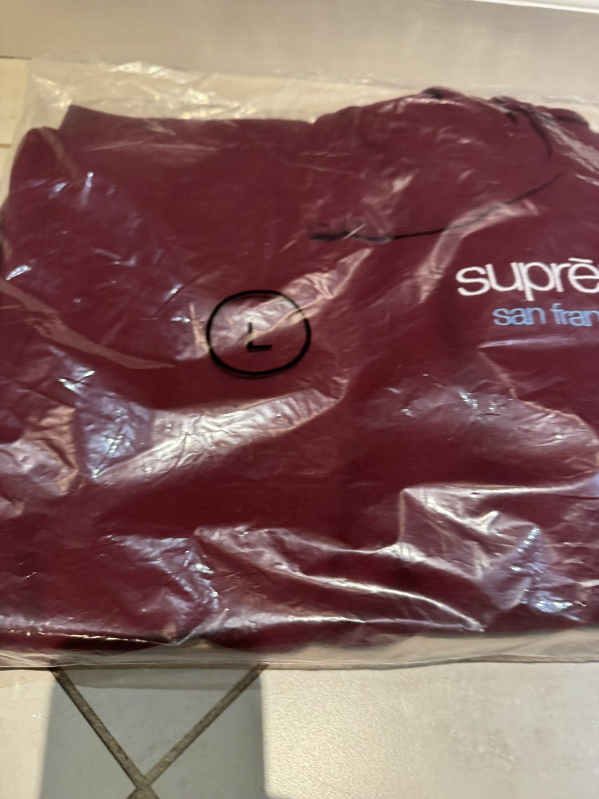 Supreme San Francisco SF Classic Logo Shop Hoodie Burgundy