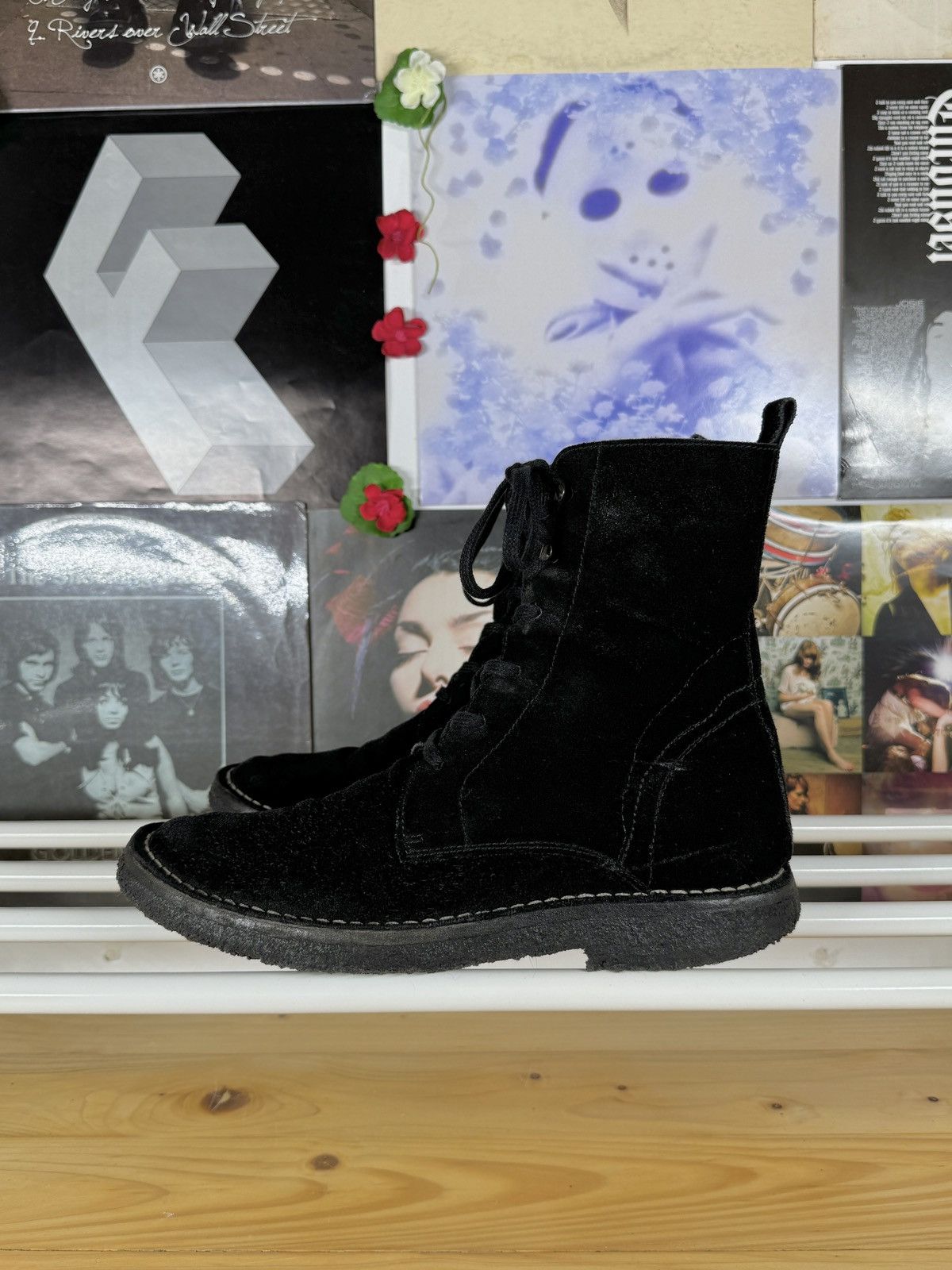Ann Demeulemeester 2010s Suede Crepe Sole Boots Size US 8 / EU 41 - 4 Thumbnail