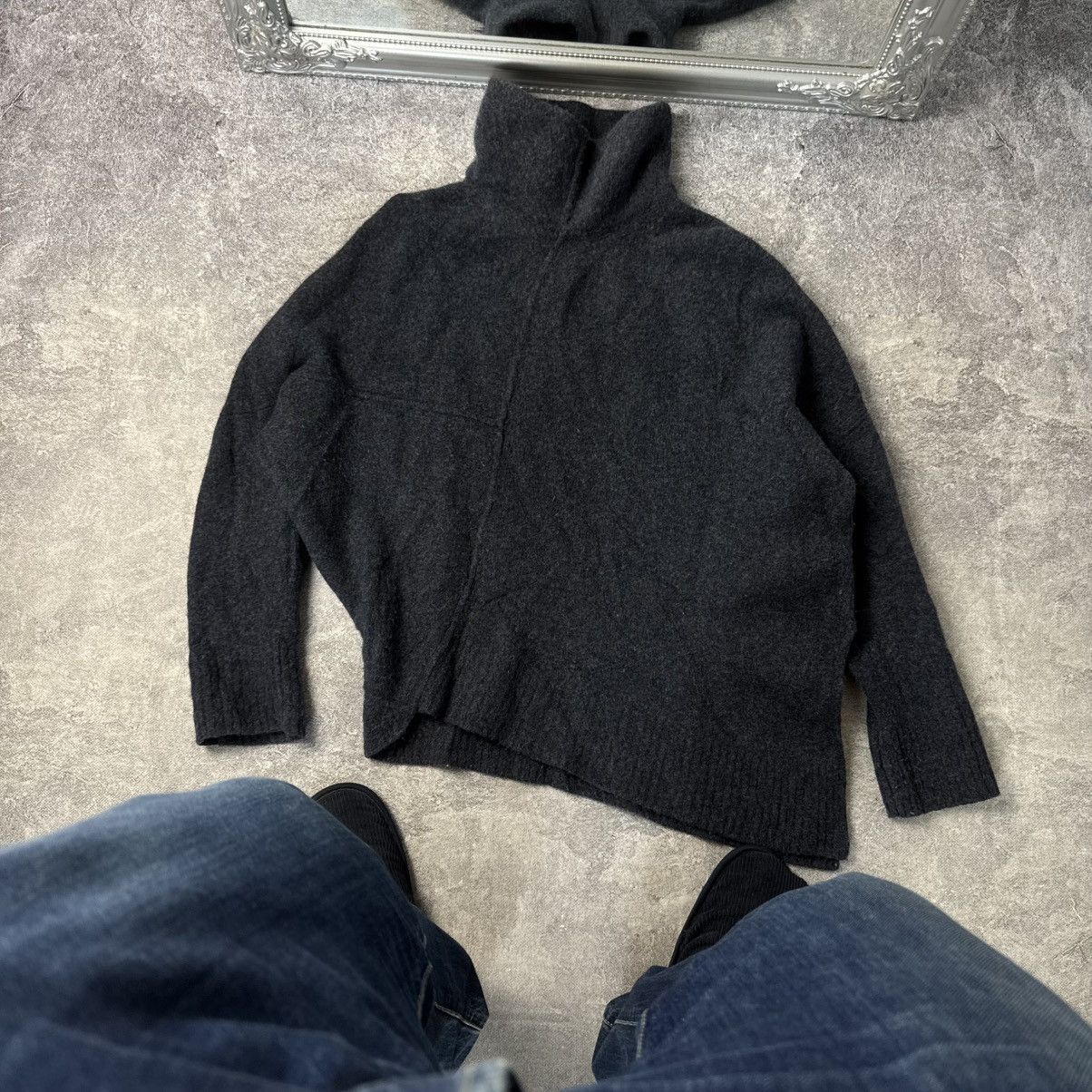 Allsaints AllSaints Charcoal High Neck Sweater Avantgarde Asymmetrical Size M / US 6-8 / IT 42-44 - 1 Thumbnail