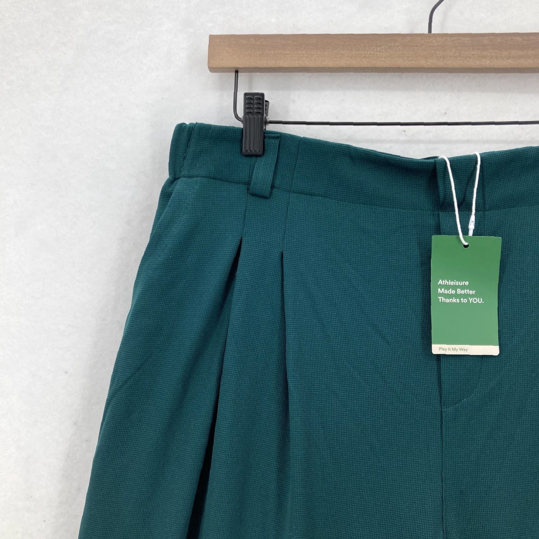 Vintage Halara Pants Womens XL Green Wide-Leg Pleated Athleisure Elastic Waist Pockets Size 40" / US 18 - 3 Thumbnail