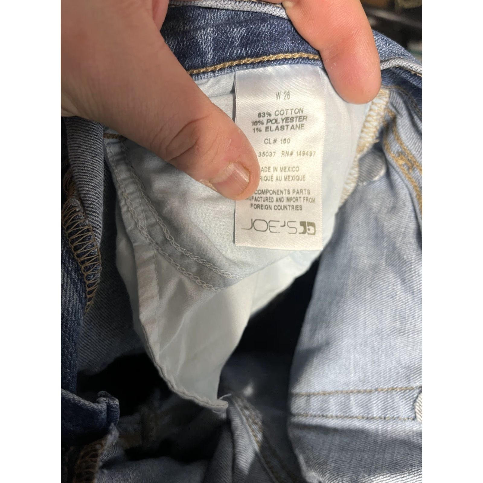 Vintage Joes Jeans High Rise Ankle Jeans Womens Size 26 Blue Raw Hem, Denim, 27 in Inseam, Regular Rise, Girls? Mens? (adjusted) Size 26" / US 2 / IT 38 - 5 Thumbnail