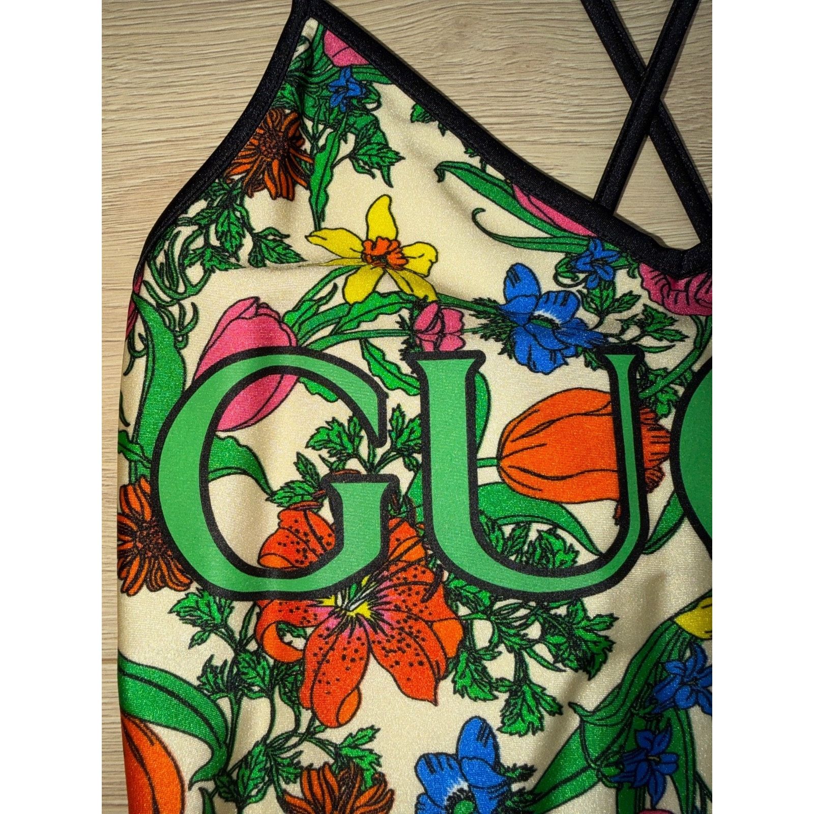 Gucci Gucci Floral Print Logo Criss Cross One Piece Swimsuit S Size S / US 4 / IT 40 - 4 Thumbnail
