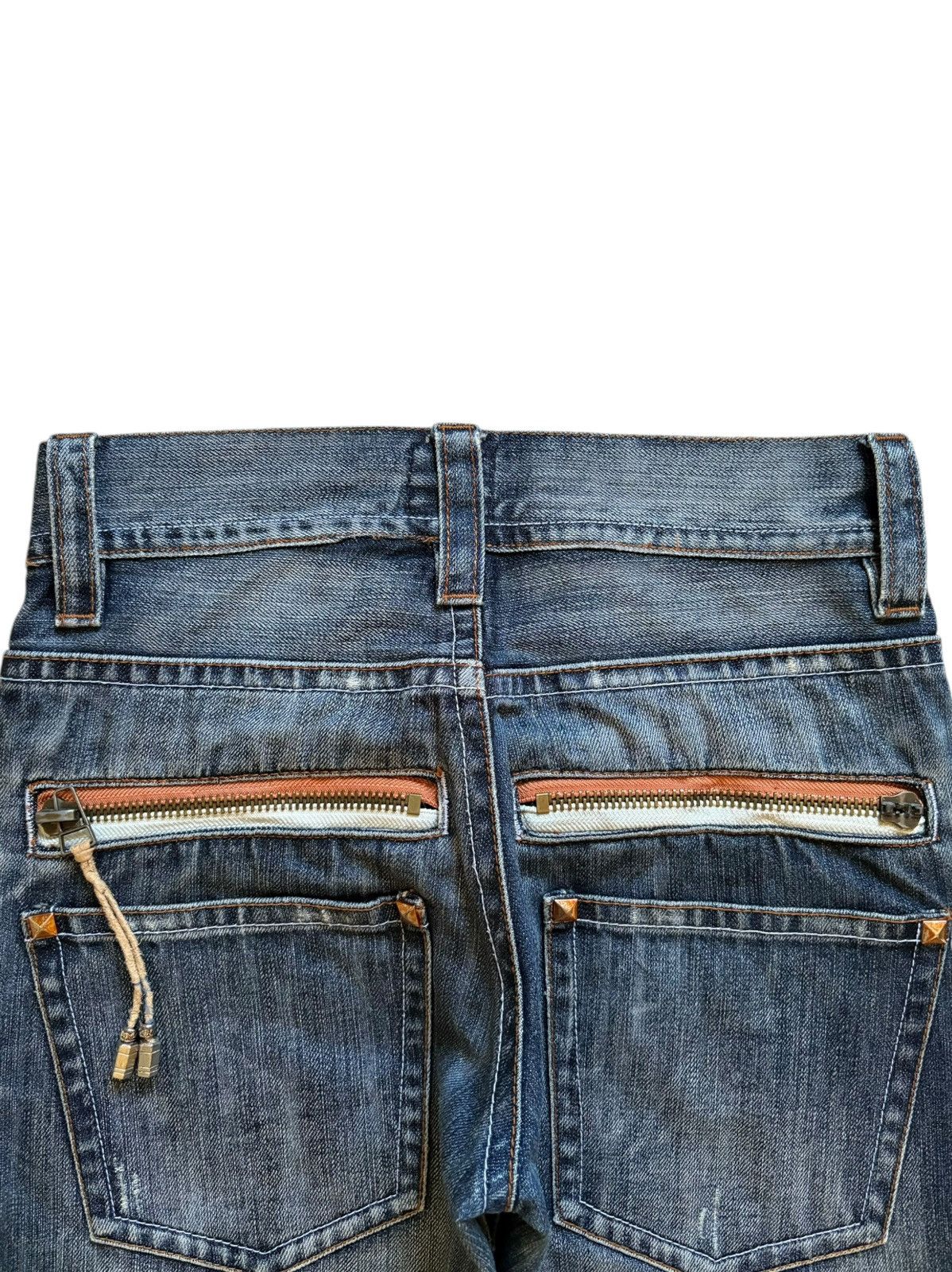 Japanese Brand Vintage Japanese Brand Blue Wash Distressed Bootcut Jeans Size 29" - 8 Thumbnail