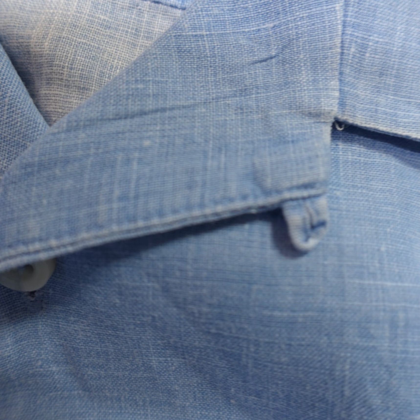 Tommy Bahama Tommy Bahama Shirt Blue Solid 2XL Linen Short Sleeve Button-Up Collared Men Size US XXL / EU 58 / 5 - 3 Thumbnail