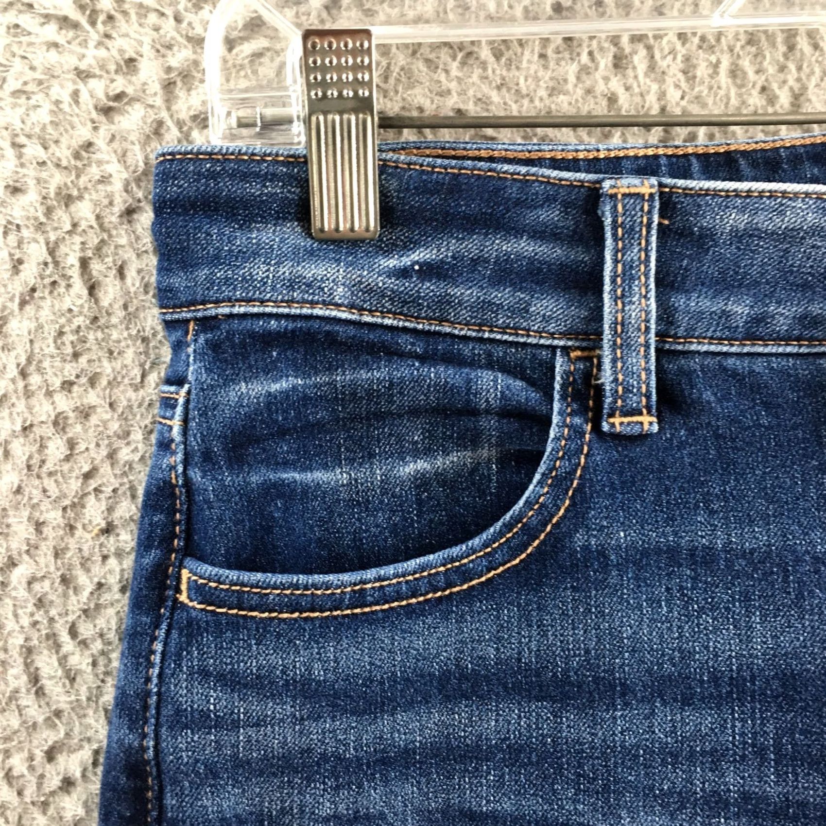 American Eagle Outfitters American Eagle Outfitters Jeans Womens 8 Long Blue Skinny Distressed Raw Hem Stretch Denim Jeans Womens Size 30" / US 8 / IT 44 - 3 Thumbnail