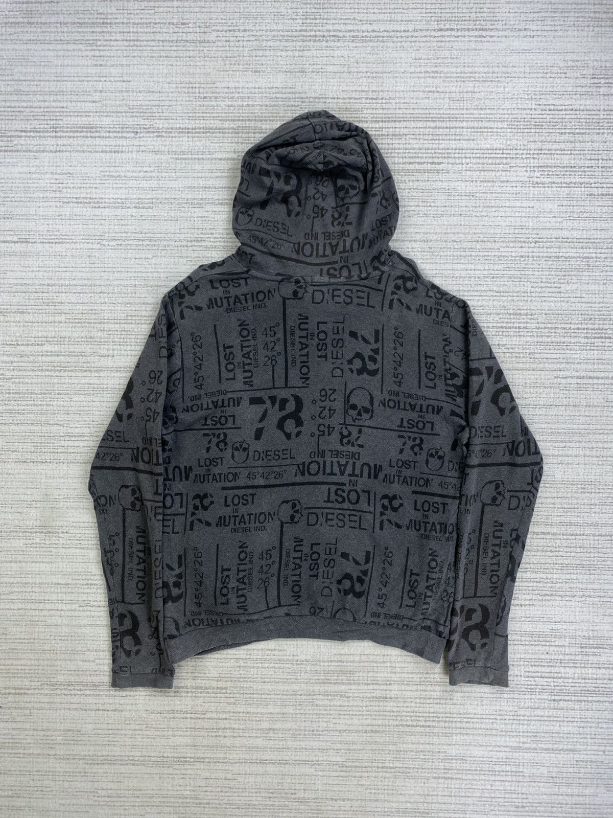 Diesel × Japanese Brand Vintage Diesel Loungewear Full Printed Punk Style Hoodie Size US M / EU 48-50 / 2 - 2 Thumbnail