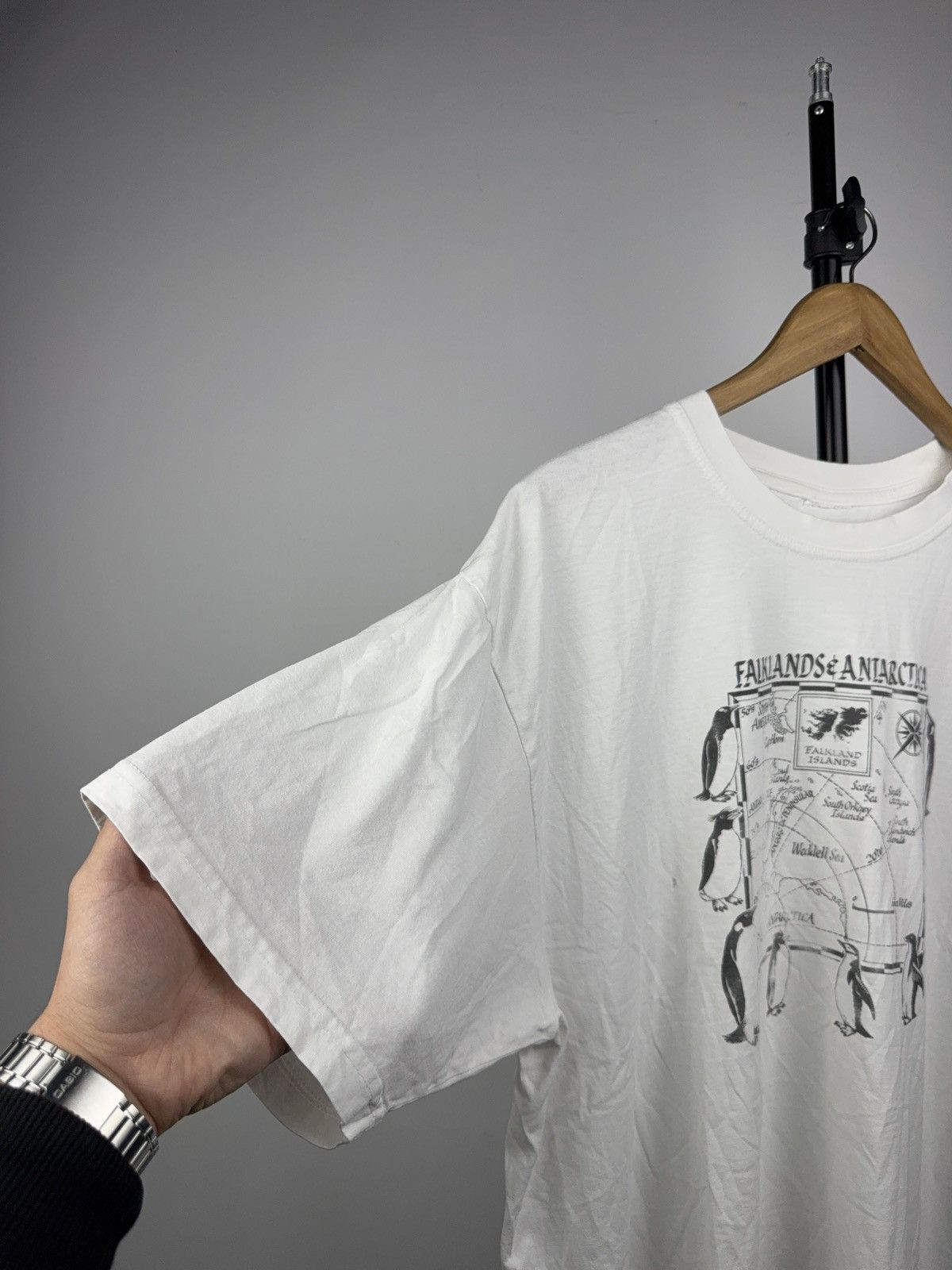 Vintage Retro Vintage Falklands & Antarctica Map Graphic Tee 90s Size US XL / EU 56 / 4 - 6 Thumbnail