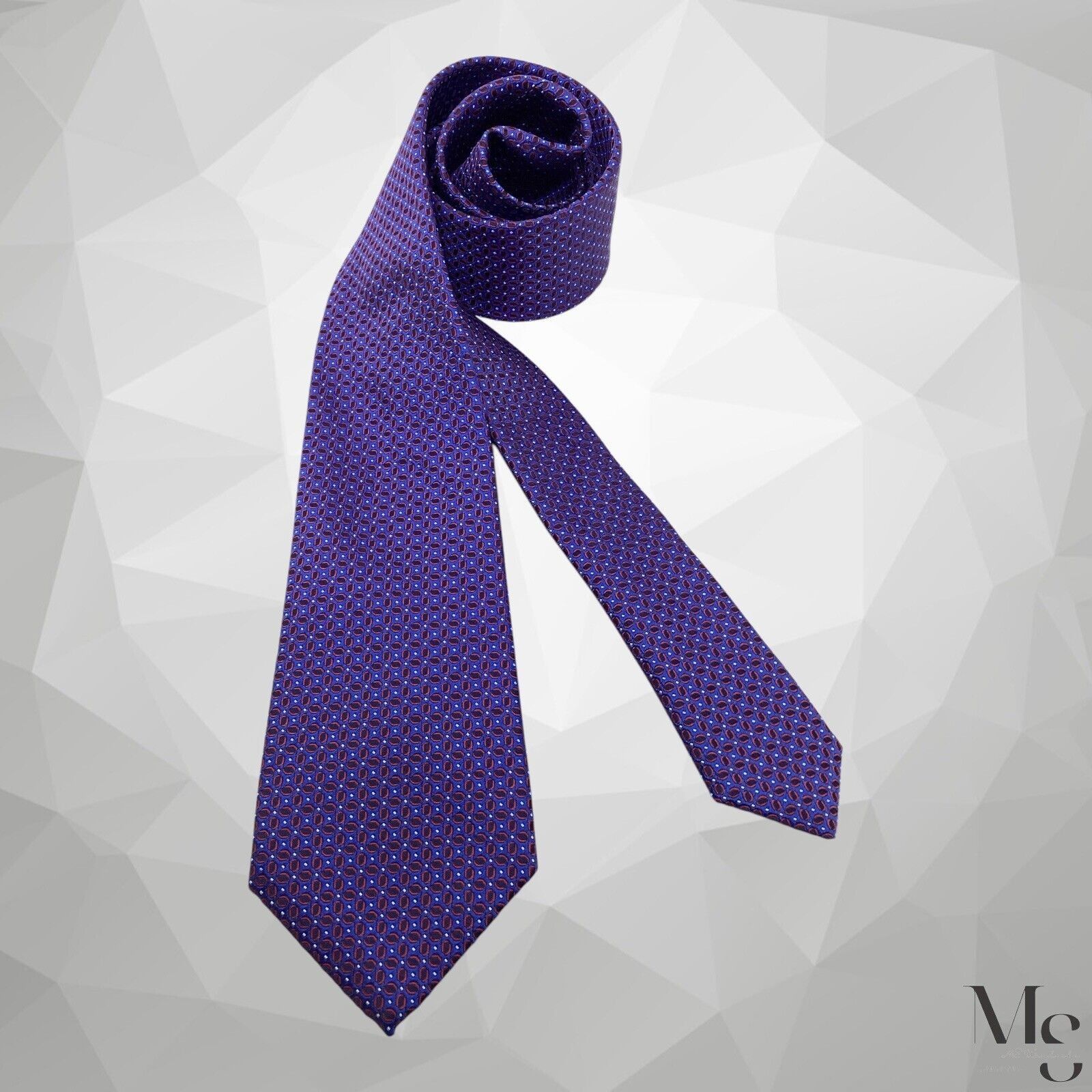 Canali CANALI 1934 Blue Geometric Silk Tie Made In Italy 59”- 3" EX Size ONE SIZE - 1 Thumbnail