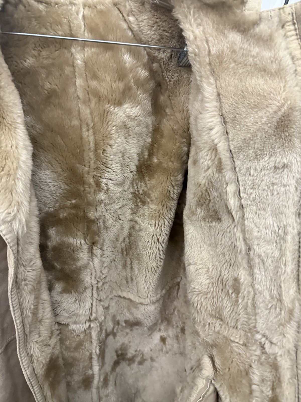 Vintage Vintage Suede/Shearling beige bomber coat Size L / US 10 / IT 46 - 10 Thumbnail