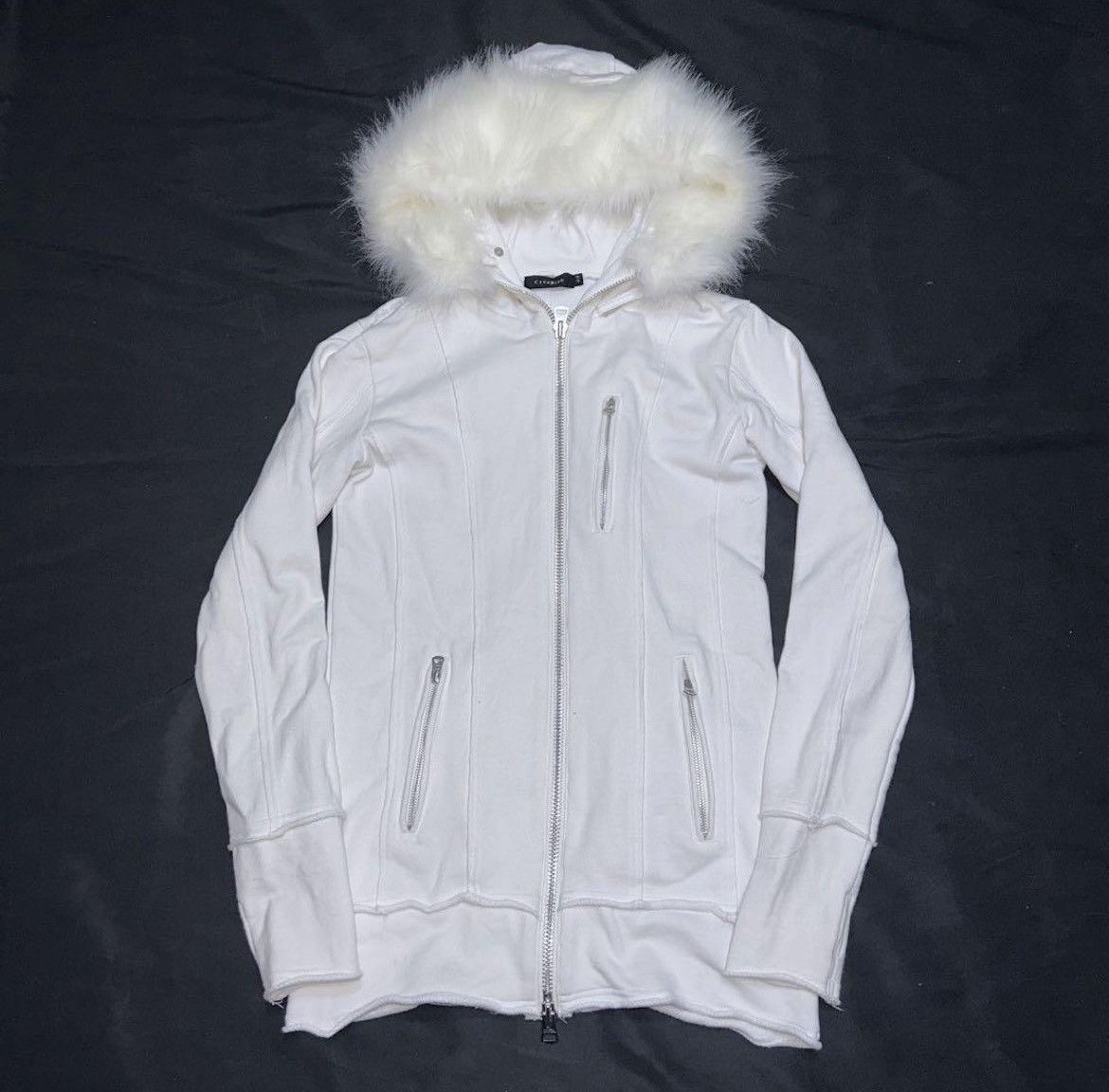 00s civarize fur coated jacket coat zip