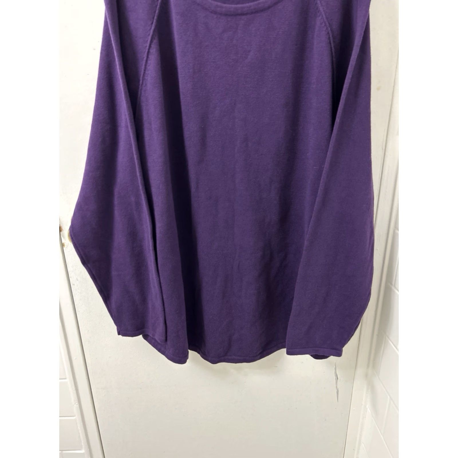 Vintage VINTAGE Karen Scott Sweater Womens 2XL Purple Dynasty Crew Neck Knit Cotton NWT Raglan Long Sleeve Pullover Curve Hem Casual Shirt Size XXL / US 16-18 / IT 52-54 - 3 Thumbnail