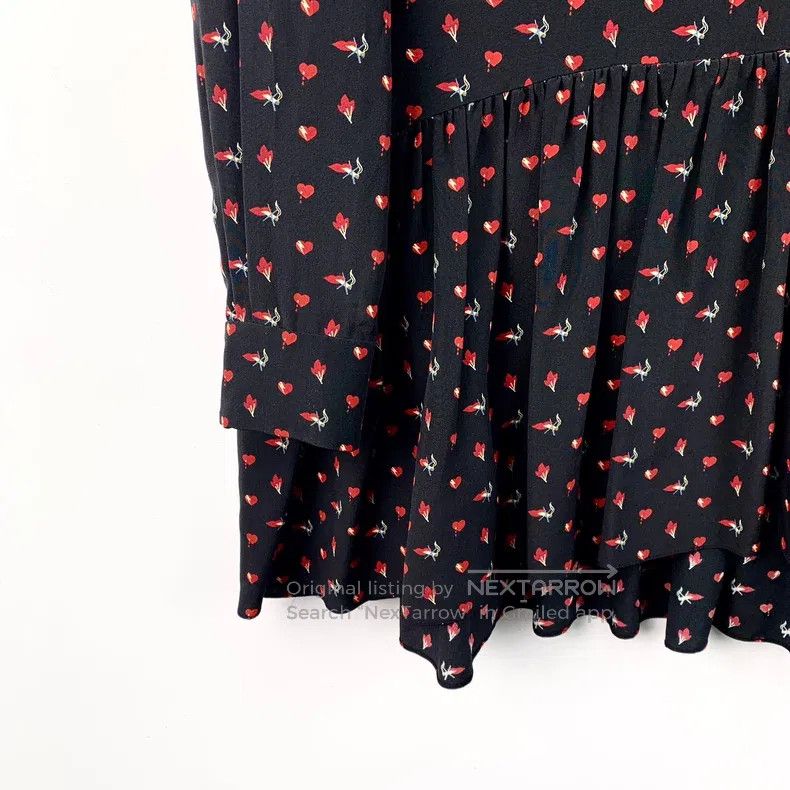 Saint Laurent Paris Saint Laurent Paris Black Silk Chiffon Tie-Belt Bow Long-S Size XXS / US 00 / IT 34 - 4 Thumbnail