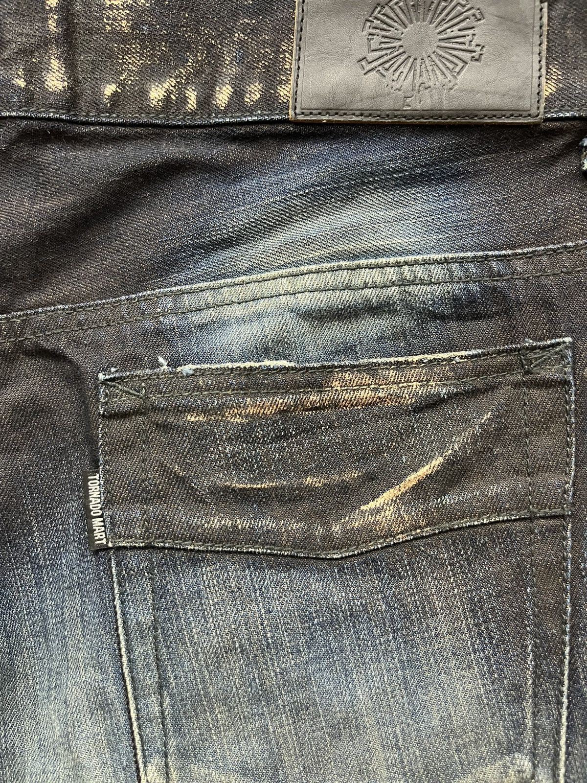 If Six Was Nine 💥🔥TORNADO MART Punk Gold Dust Whiskered Insane Flare Denim Size US 32 / EU 48 - 11 Thumbnail