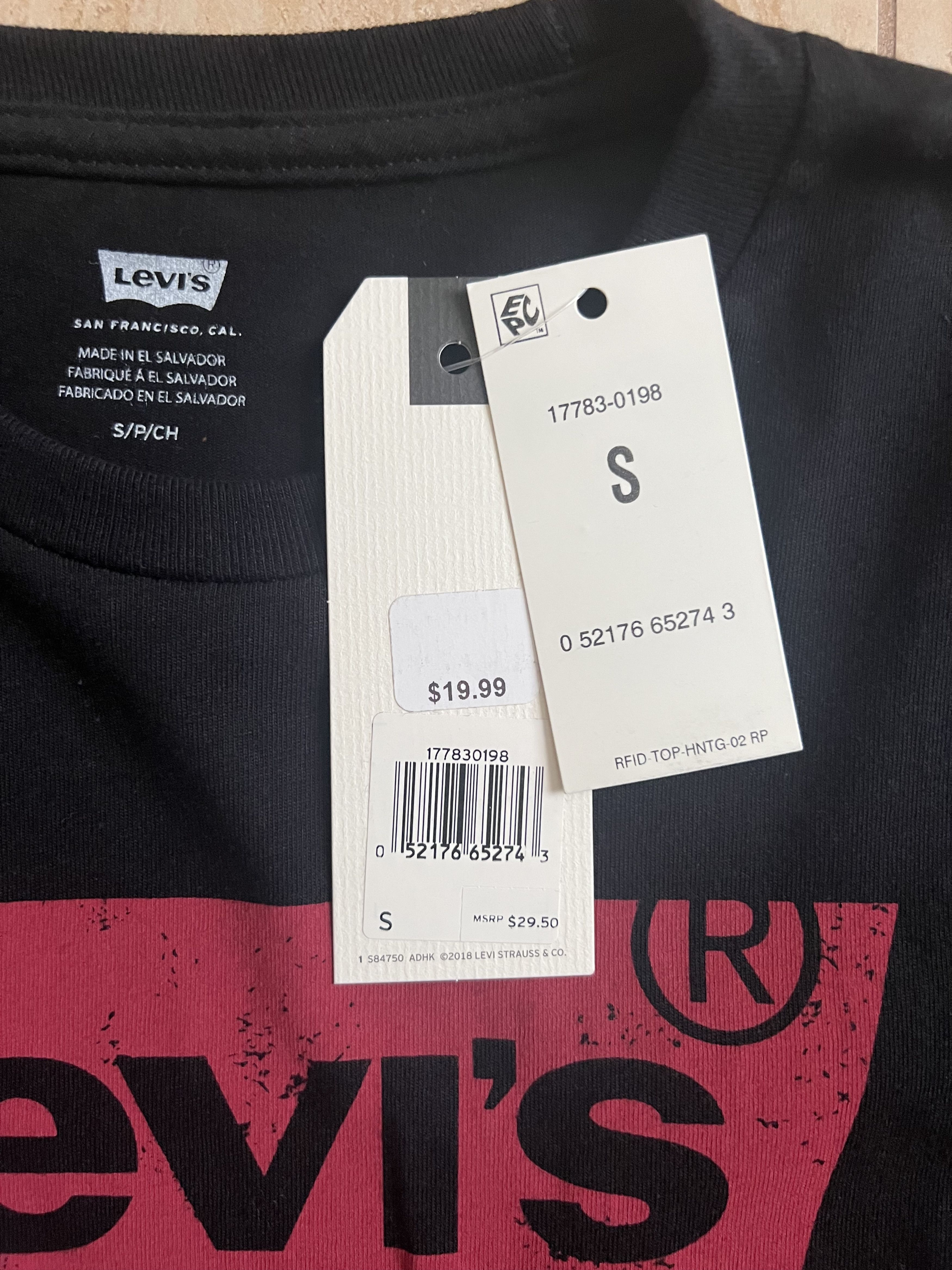 Levi's Levi’s Men’s T-Shirt Black Red Logo Tee Short Sleeve Size S Size US S / EU 44-46 / 1 - 4 Thumbnail