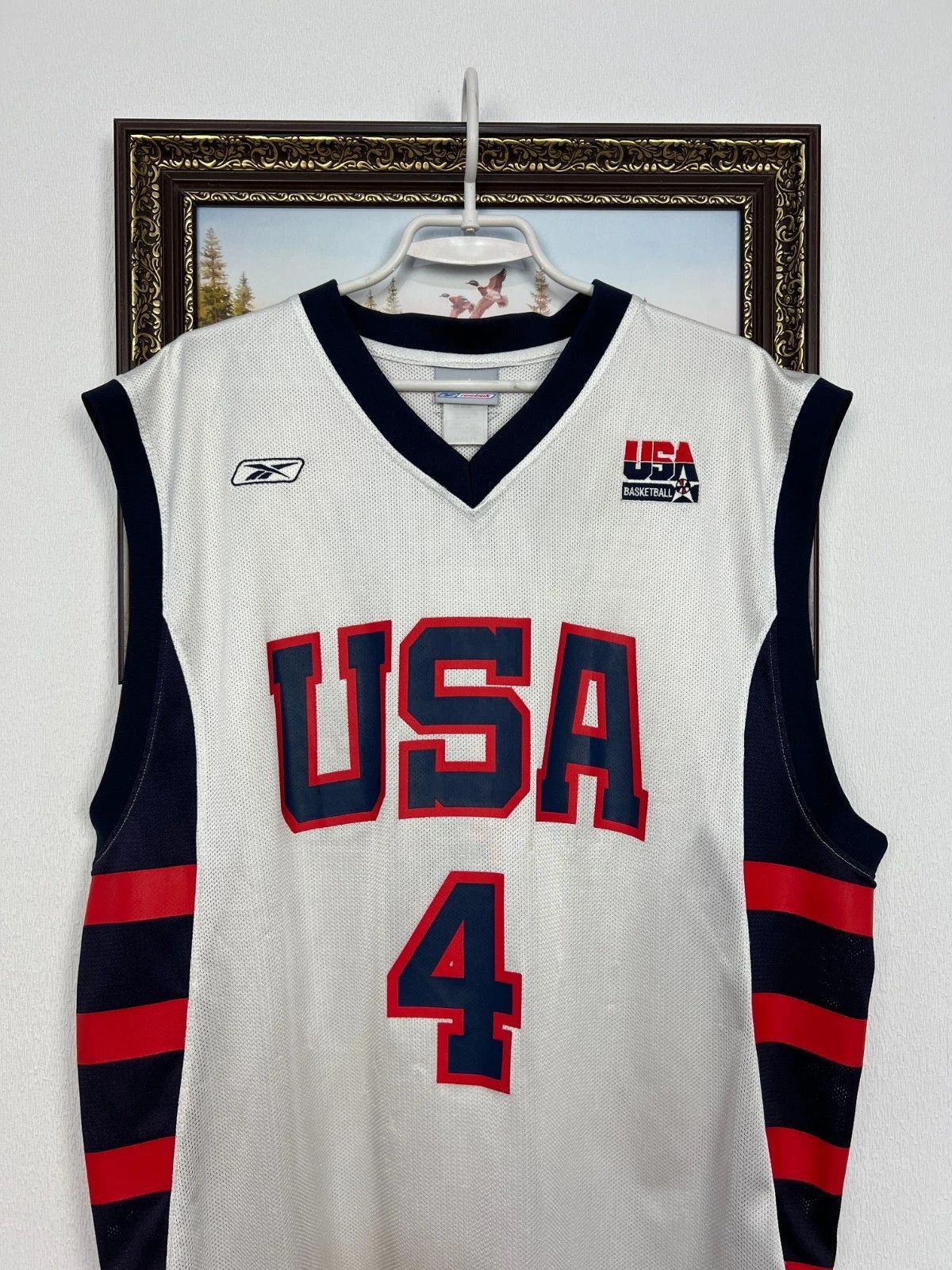 Reebok Vintage Reebok Team USA Iverson Jersey Basketball Shirt Size US XL / EU 56 / 4 - 2 Thumbnail
