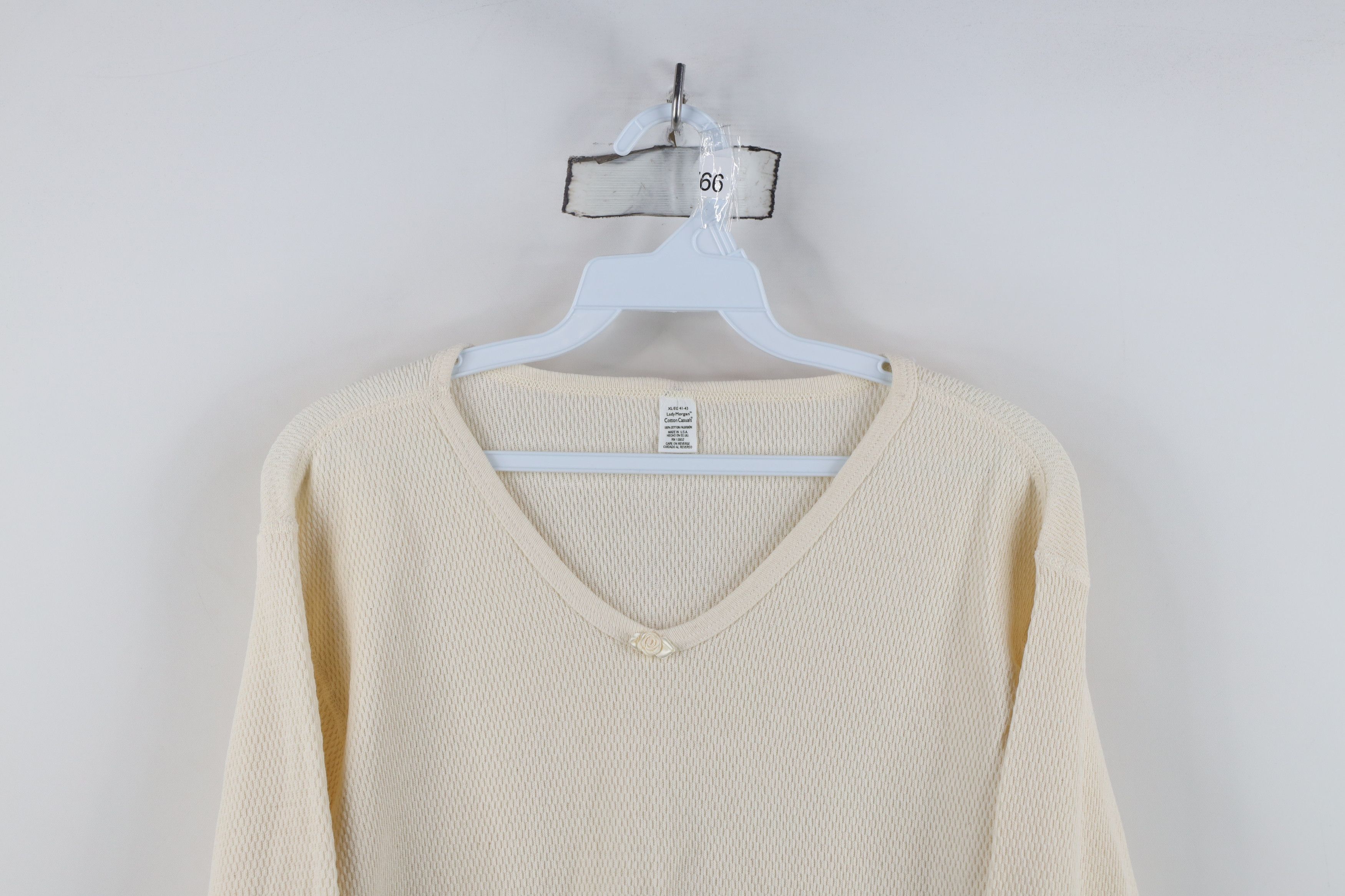 Vintage Vintage 90s Streetwear Waffle Knit Long Sleeve T-Shirt USA Size XL / US 12-14 / IT 48-50 - 2 Thumbnail