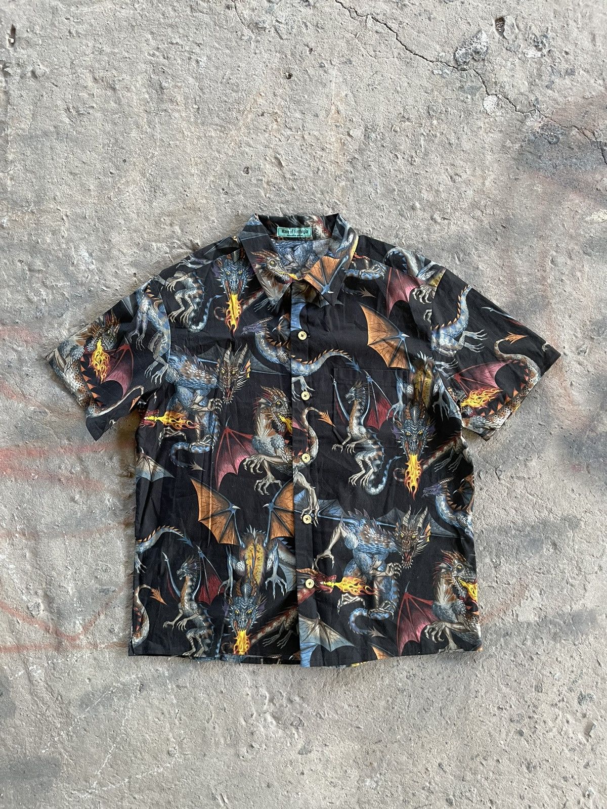 Vintage VINTAGE HAWAIIAN shirt DRAGONS Size US L / EU 52-54 / 3 - 2 Thumbnail