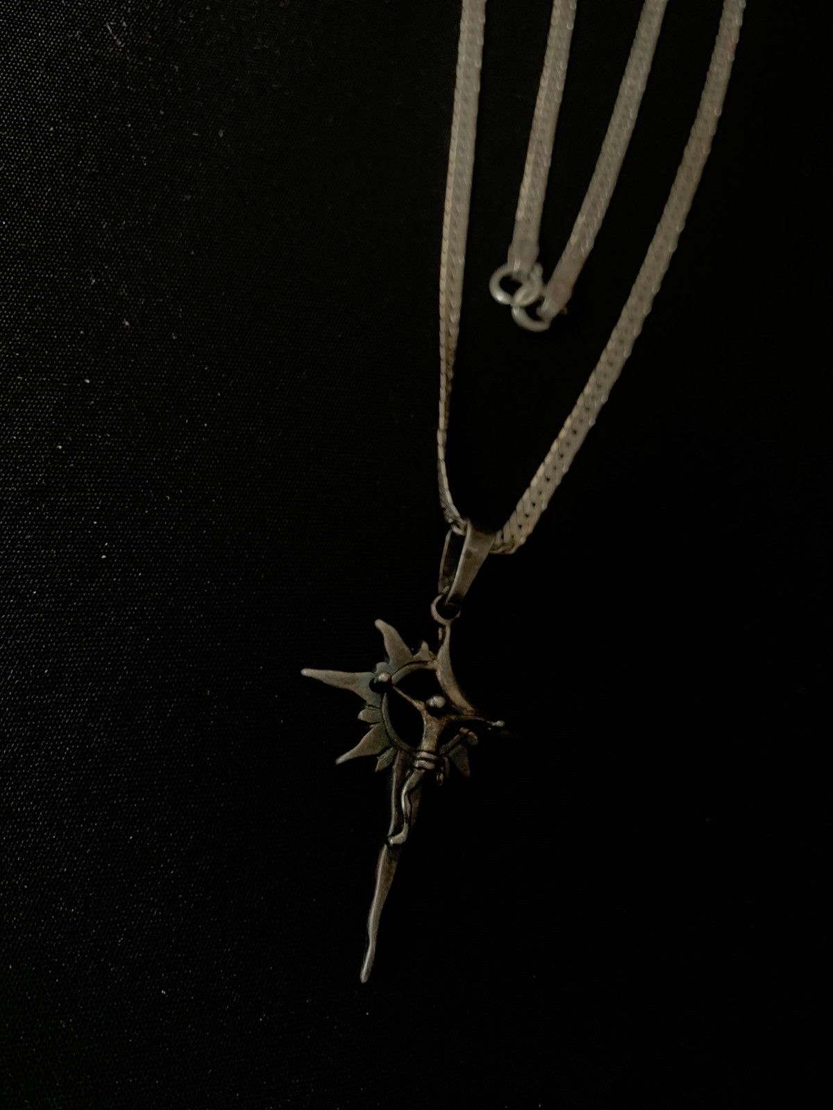 Sterling Silver Vintage 925 Silver Jesus Pendant/Necklace Size ONE SIZE - 1 Thumbnail