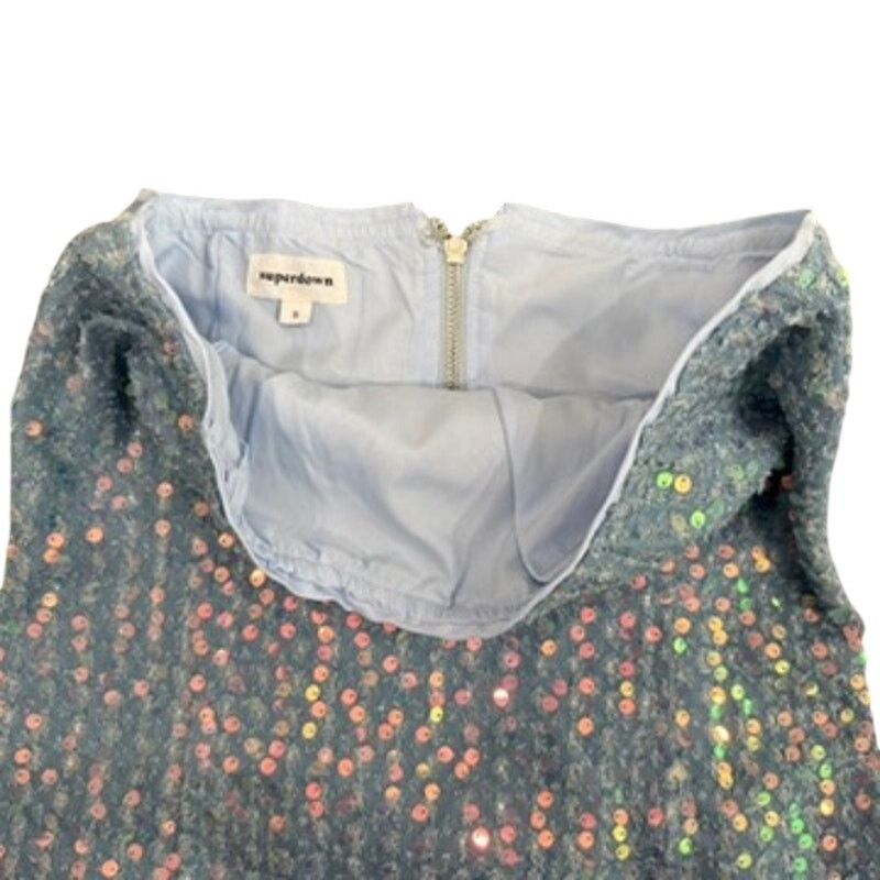 superdown Superdown Claudia Sequin Denim Dress in Light Wash, Size S Size S / US 4 / IT 40 - 5 Thumbnail