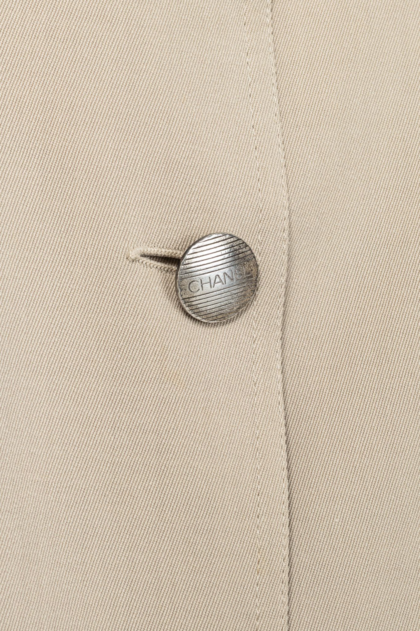 Chanel Chanel 98P Beige Wool & Cotton-Blend Twill Mac Coat Size M / US 6-8 / IT 42-44 - 8 Thumbnail