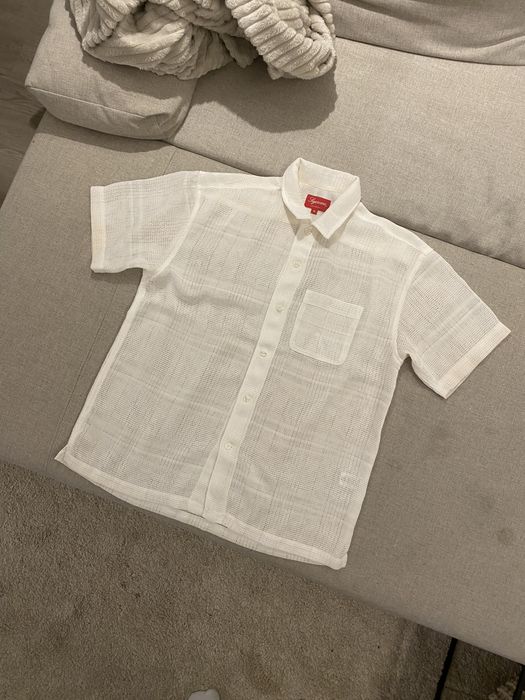 Supreme Supreme Mesh Stripe S/S Shirt White - SS23 Men's | Grailed