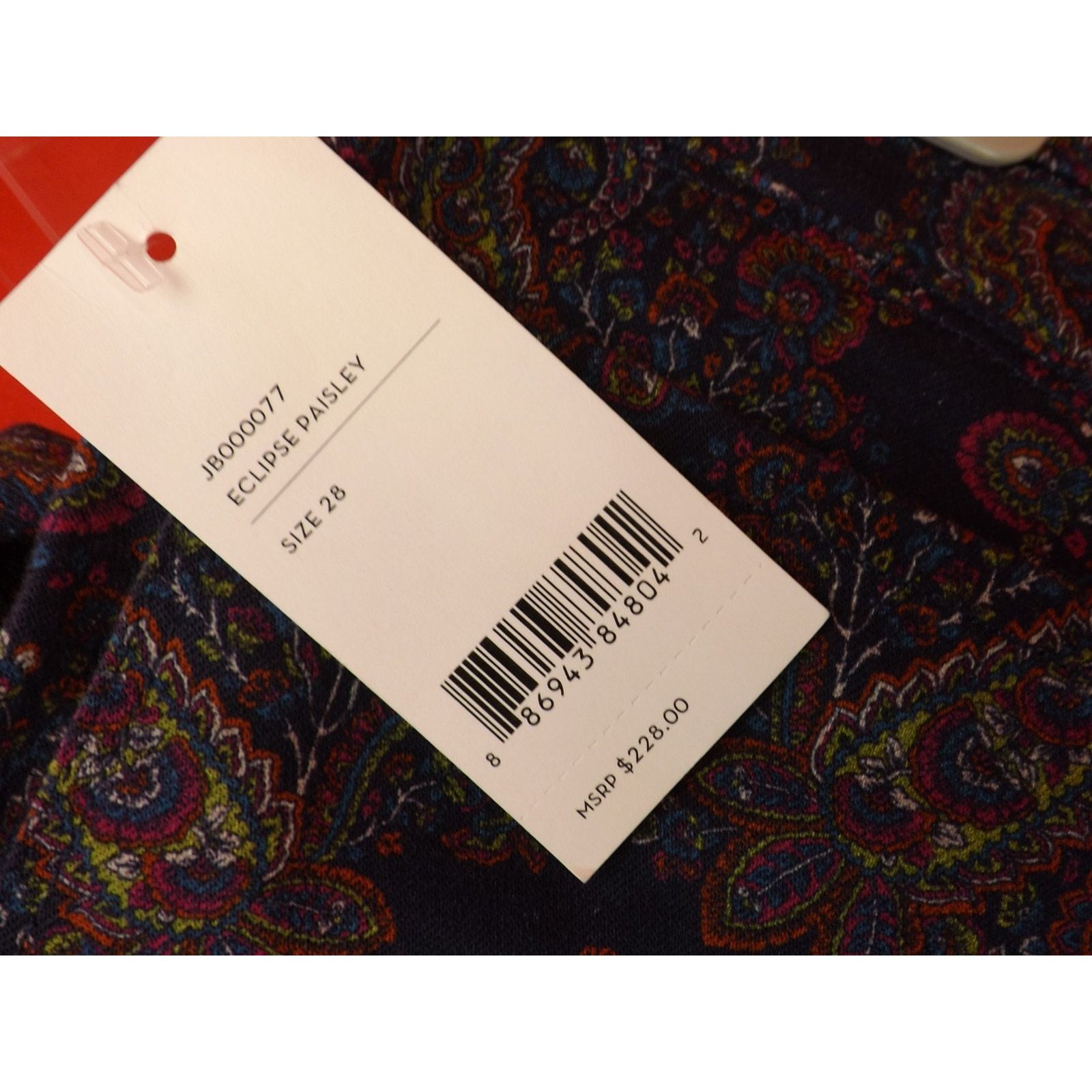 J Brand J BRAND MULTI COLOR ECLIPSE PAISLEY SKINNY MID RISE JEANS 28 Size 28" / US 6 / IT 42 - 4 Thumbnail