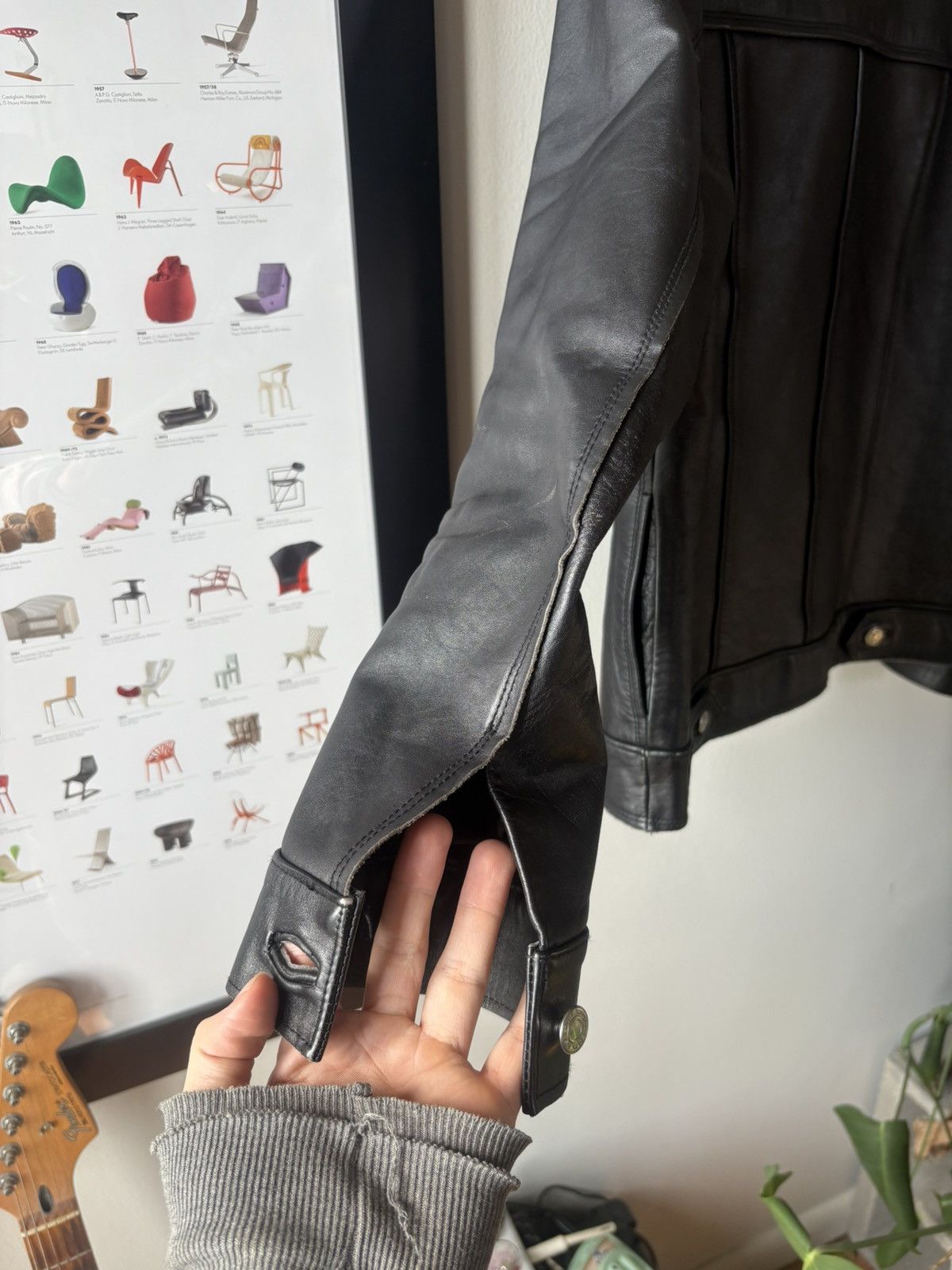 Diet Butcher Slim Skin DBSS Black Leather Trucker (Pre-08) Size 2 Size US S / EU 44-46 / 1 - 7 Thumbnail