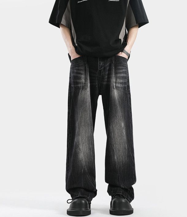 Vintage Men's High-Street Loose Lightning Straight Jeans Size US 32 / EU 48 - 2 Thumbnail