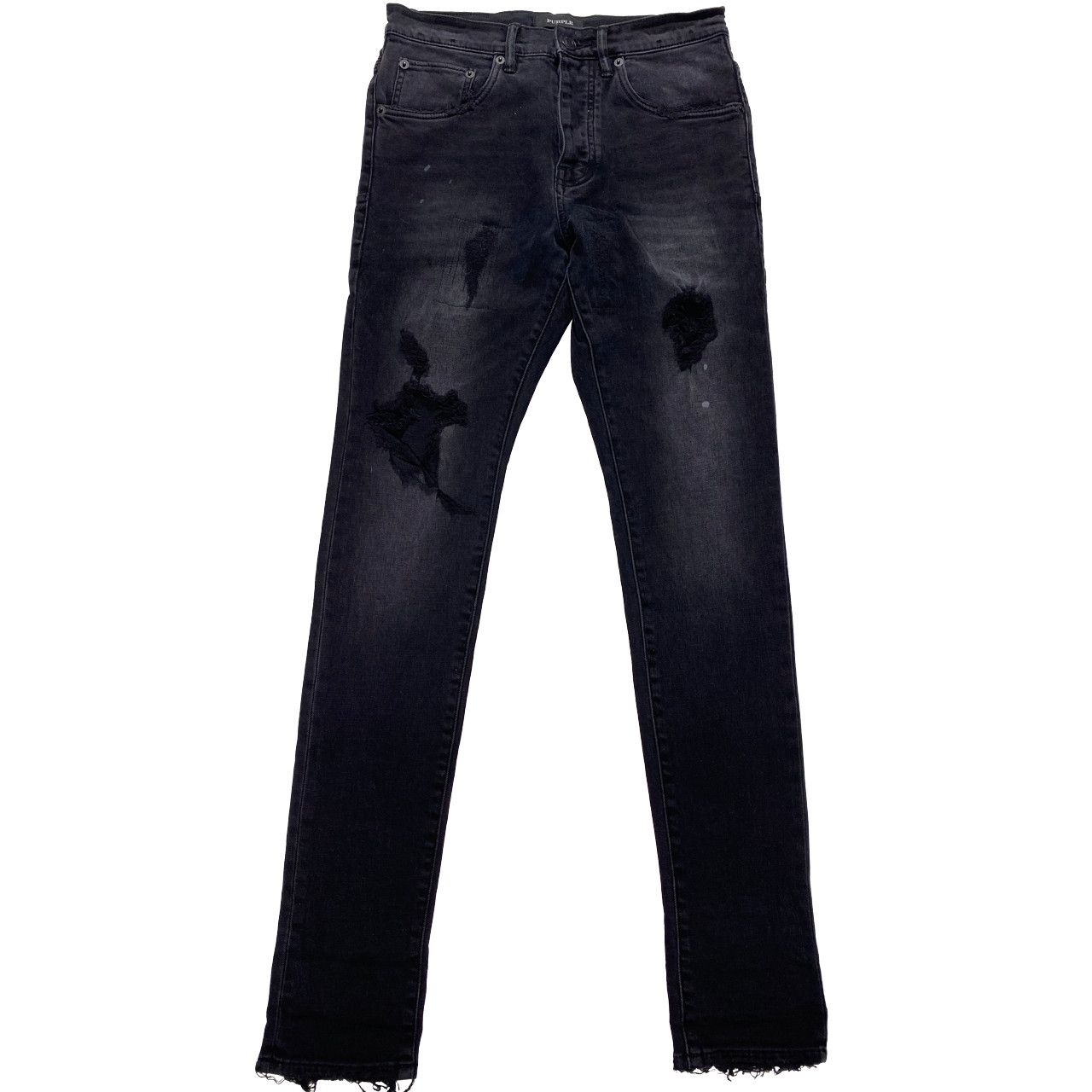 Purple Brand Purple Brand P002-29 Slim Black Blowout Repair Jeans 29x32 Size US 29 - 1 Thumbnail