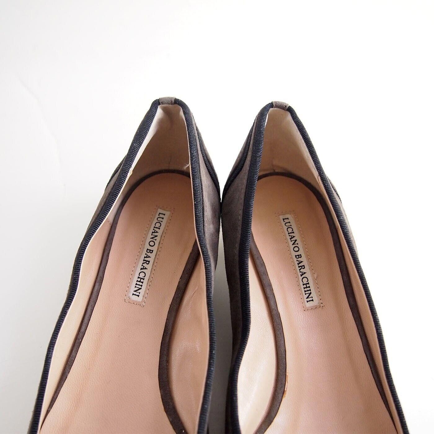 Designer Luciano Barachini Low Heel Pumps Brown Suede US 10 EU 40 Size US 10 / IT 40 - 4 Thumbnail