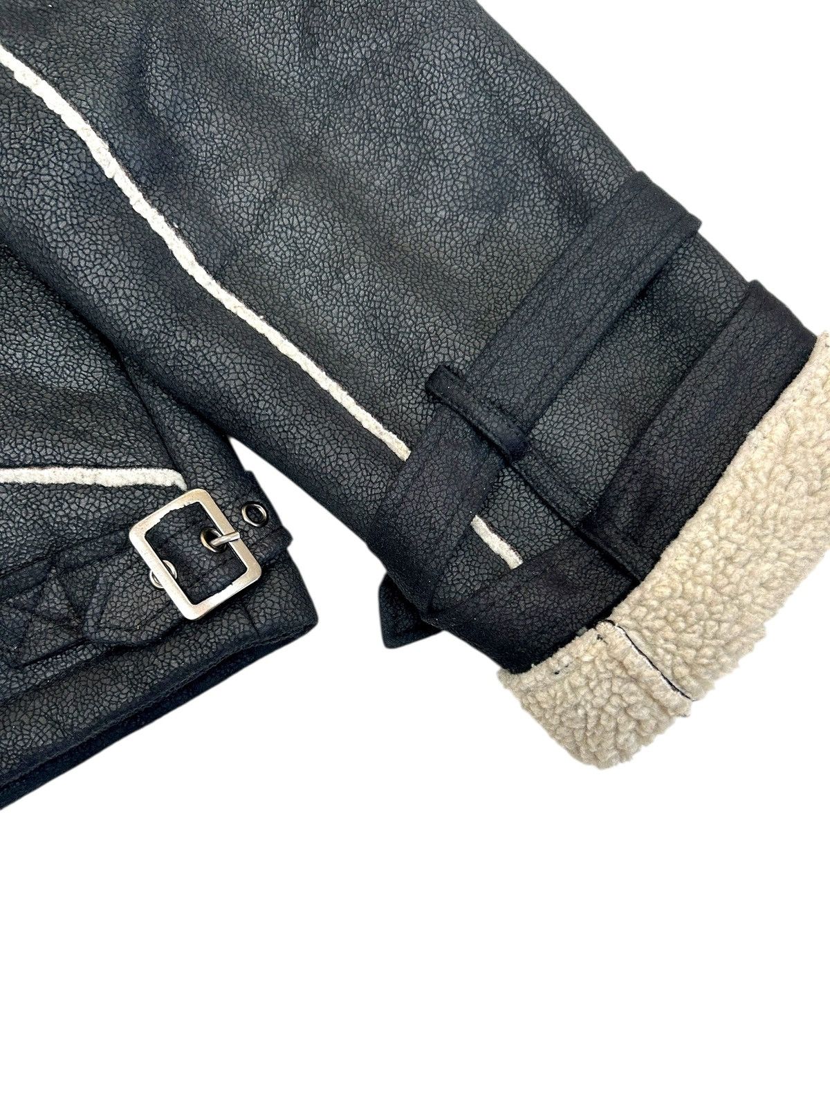 Miss Sixty Miss Sixty Sherpa Biker Jacket Hooded Black Y2K Faux Fur Size XL / US 12-14 / IT 48-50 - 8 Thumbnail