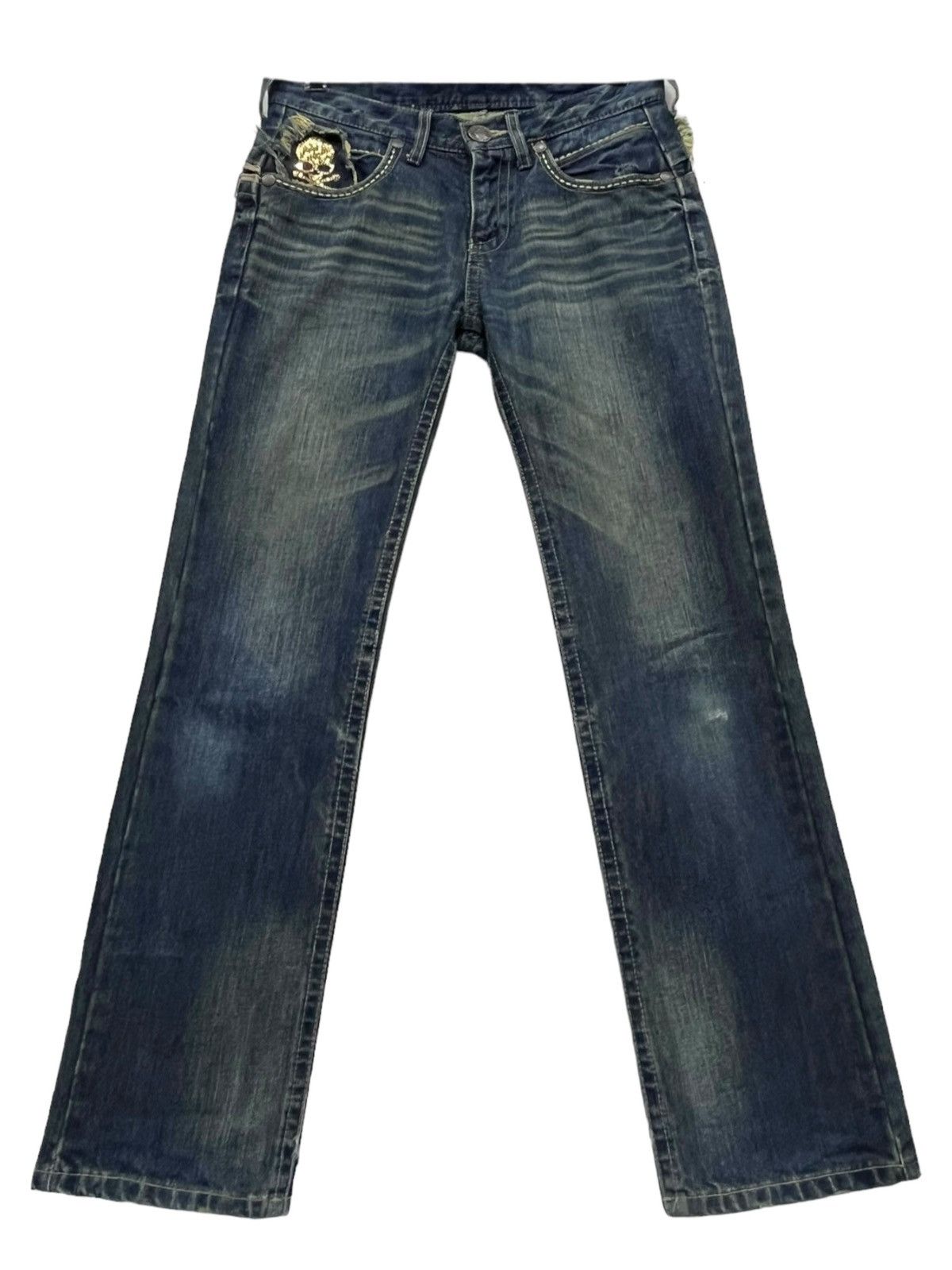 Vintage 🔥CLASSICAL ELF Punk Skull Crossbones Sequin Mudmax Denim Size 27" / US 4 / IT 40 - 6 Thumbnail