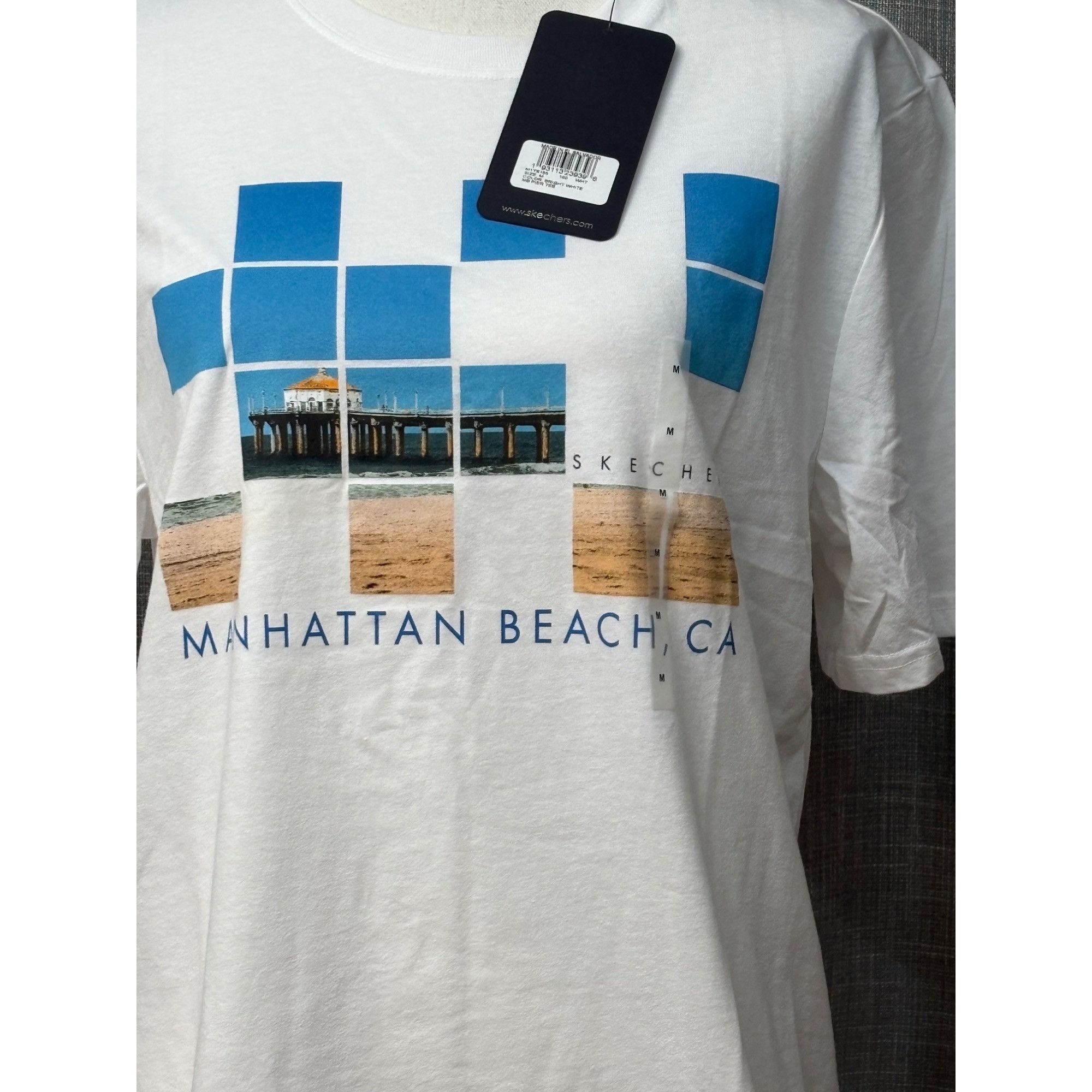 SKECHERS Skechers Manhattan Beach Pier Tee, Bright White, Sz. M Size M / US 6-8 / IT 42-44 - 4 Thumbnail