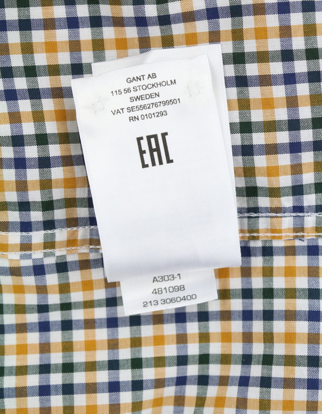 Gant THE BROADCLOTH GINGHAM 2XL Mustard Button 87492 Size US XXL / EU 58 / 5 - 9 Thumbnail