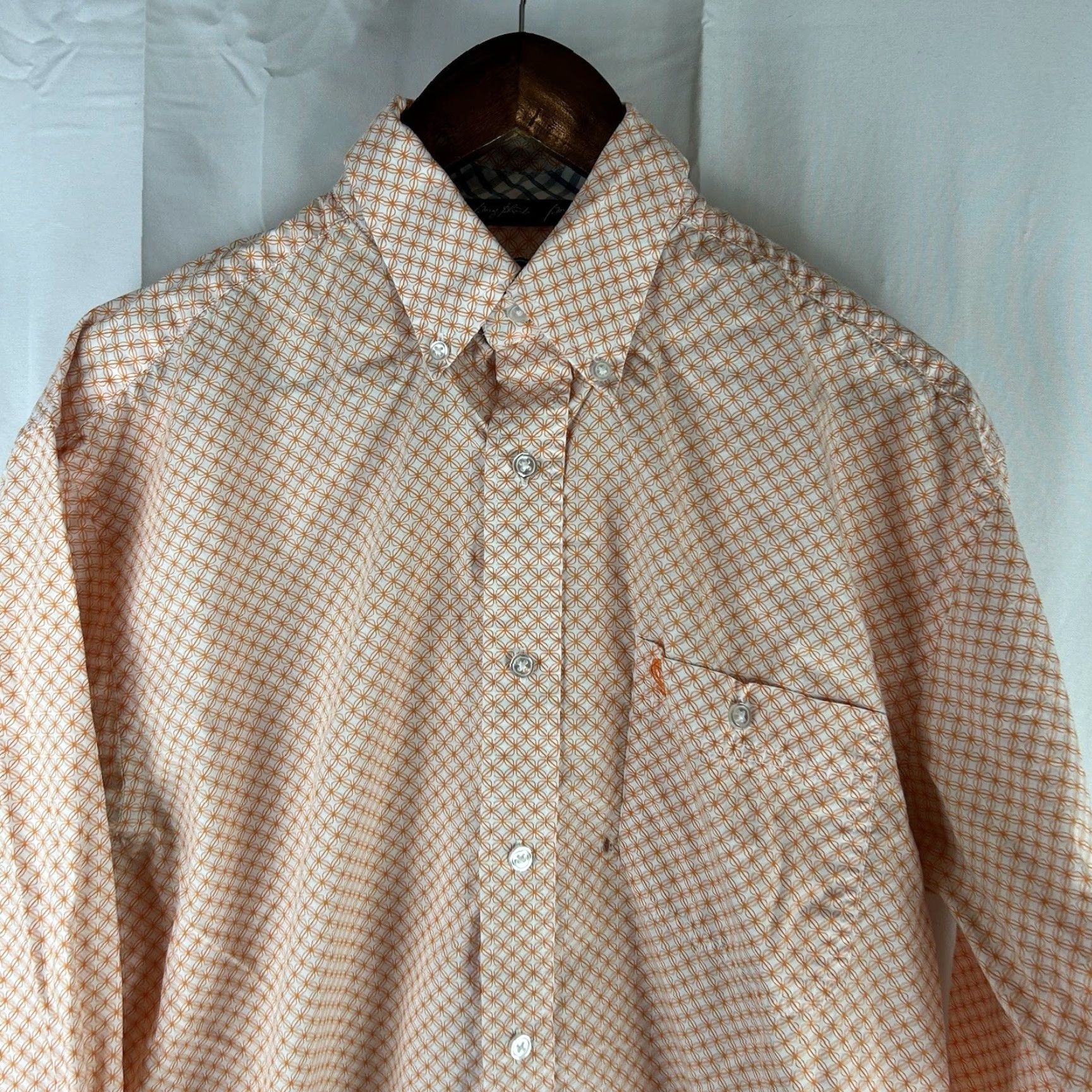 Wrangler VINTAGE Wrangler George Strait Shirt Mens M Orange Geometric Button Long Sleeve Flaw Size US M / EU 48-50 / 2 - 3 Thumbnail