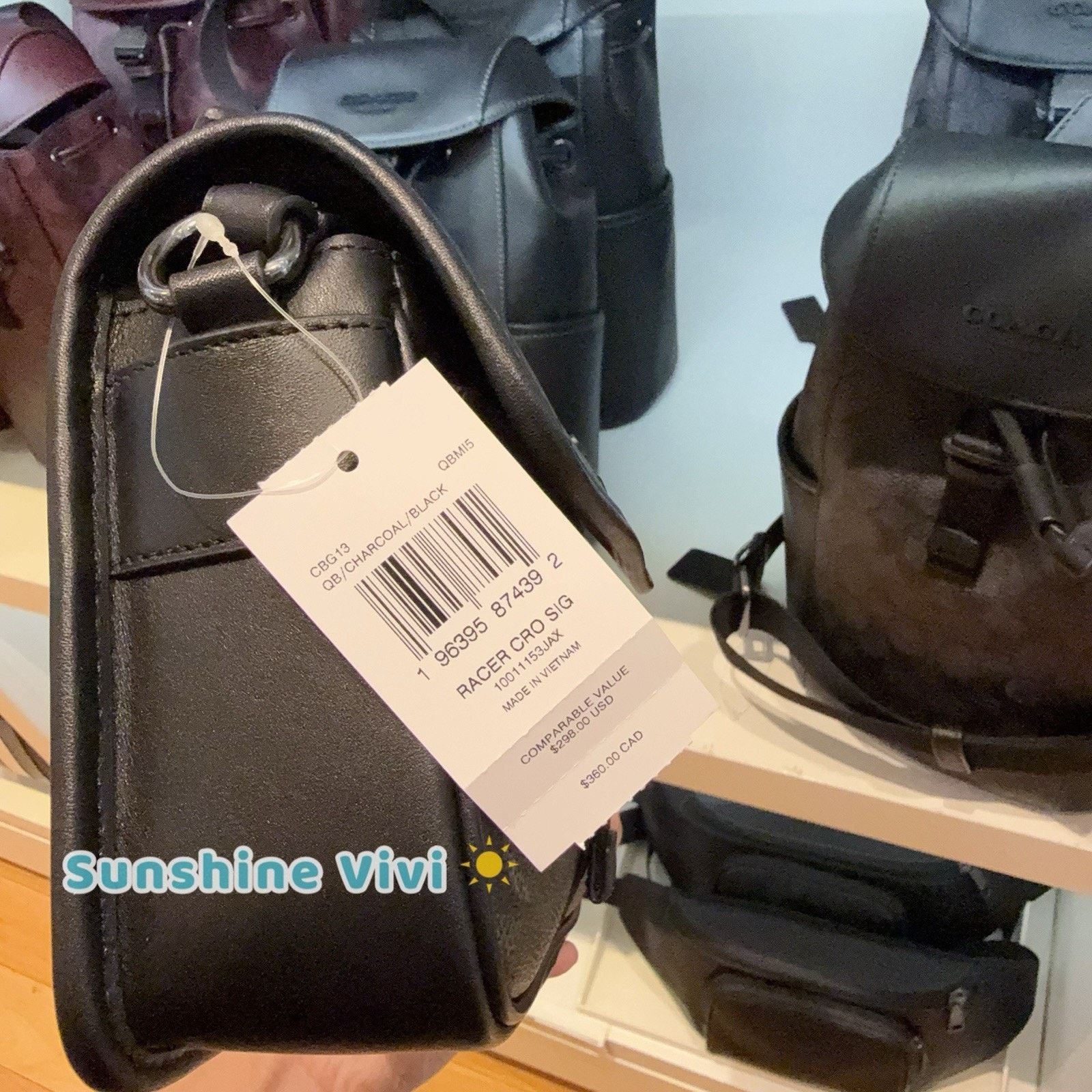 Coach NWT COACH Racer Crossbody Bag CBG13 Gunmetal/Charcoal/Black Size ONE SIZE - 6 Thumbnail