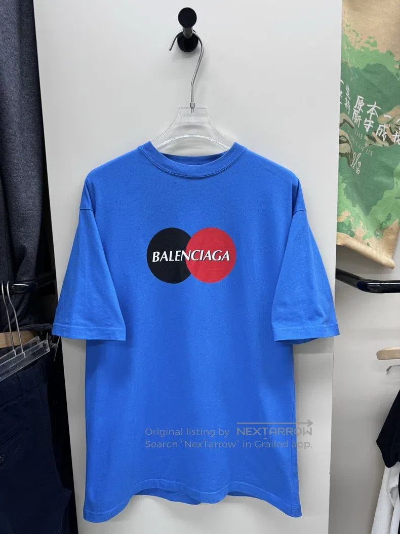 Balenciaga Balenciaga Blue Mastercard Logo Black and Red Banded Short Size US XXS / EU 40 - 1 Thumbnail