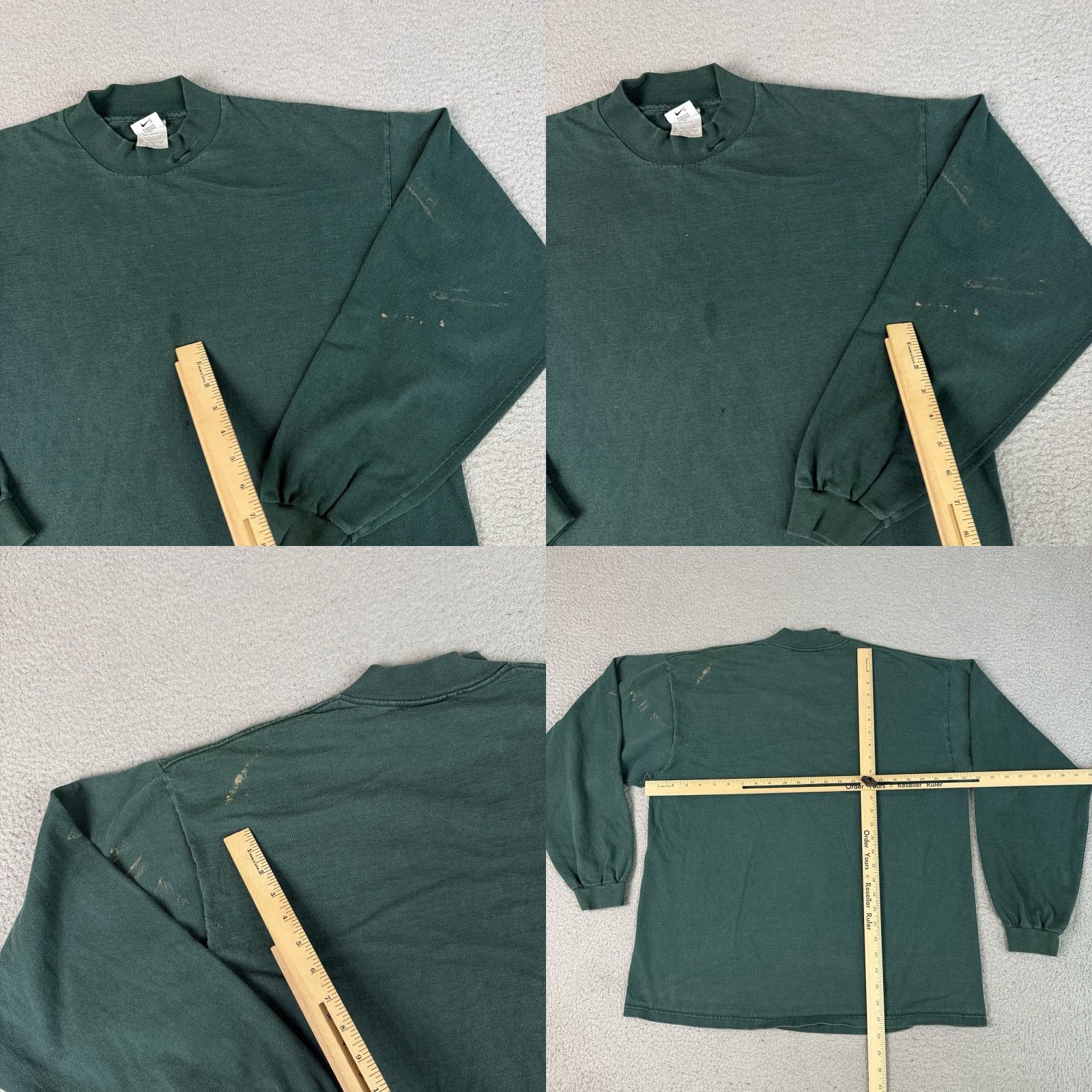 Nike VINTAGE Nike Shirt Adult XL Green Swoosh Logo Distressed Y2K Mock Neck 90s Rare Mens Size US XL / EU 56 / 4 - 8 Thumbnail
